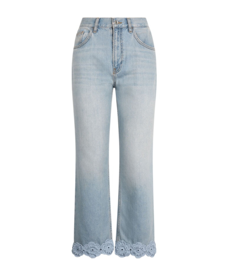 Liu •jo Straight Jeans With Crochet Embroidery