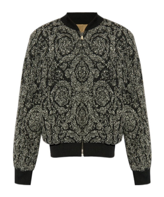 Versace La Coupe Des Dieux Print Reversible Bomber Jacket In Black