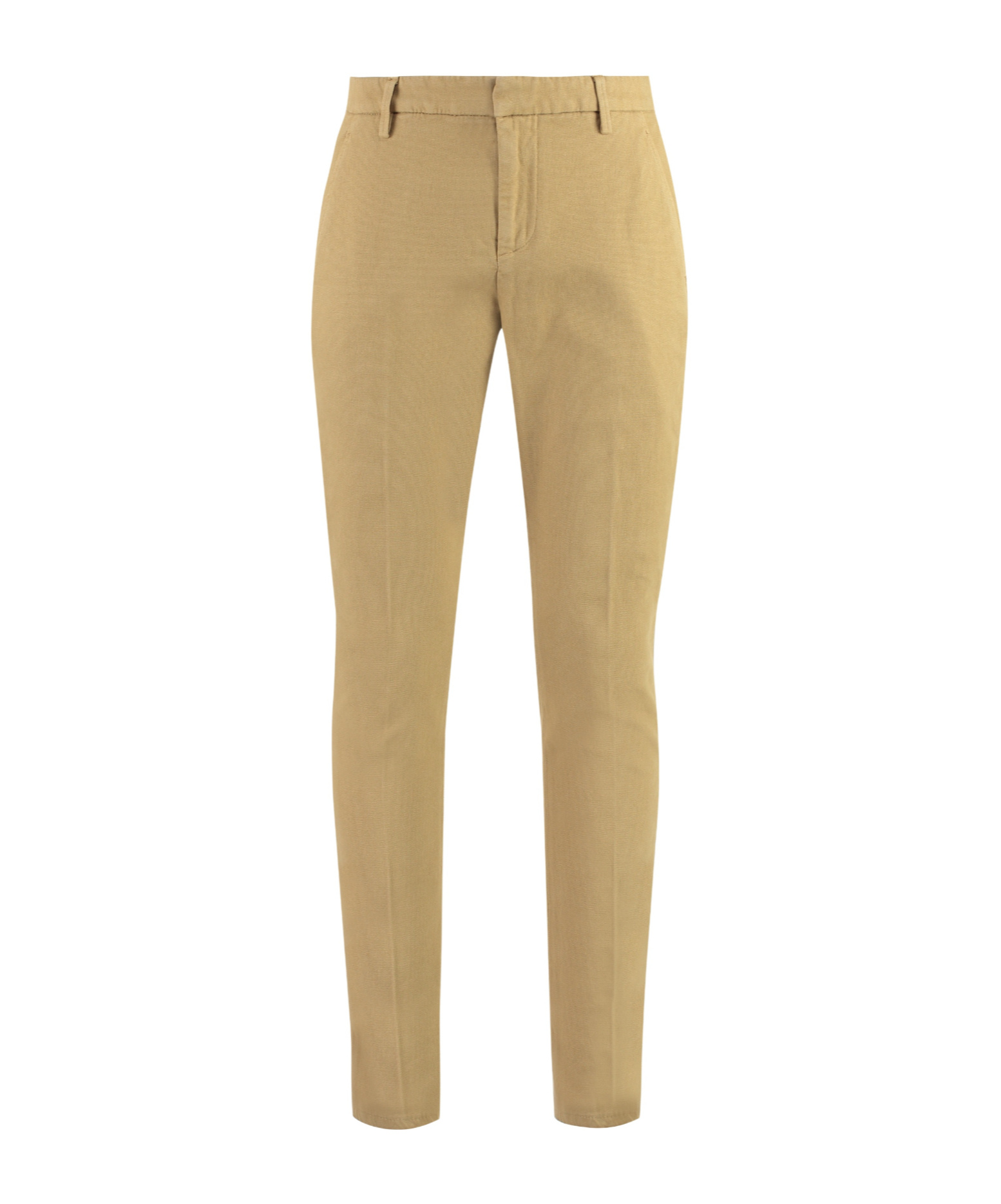 Dondup Cotton Chino Trousers With Roll-up Cuffs In Brown