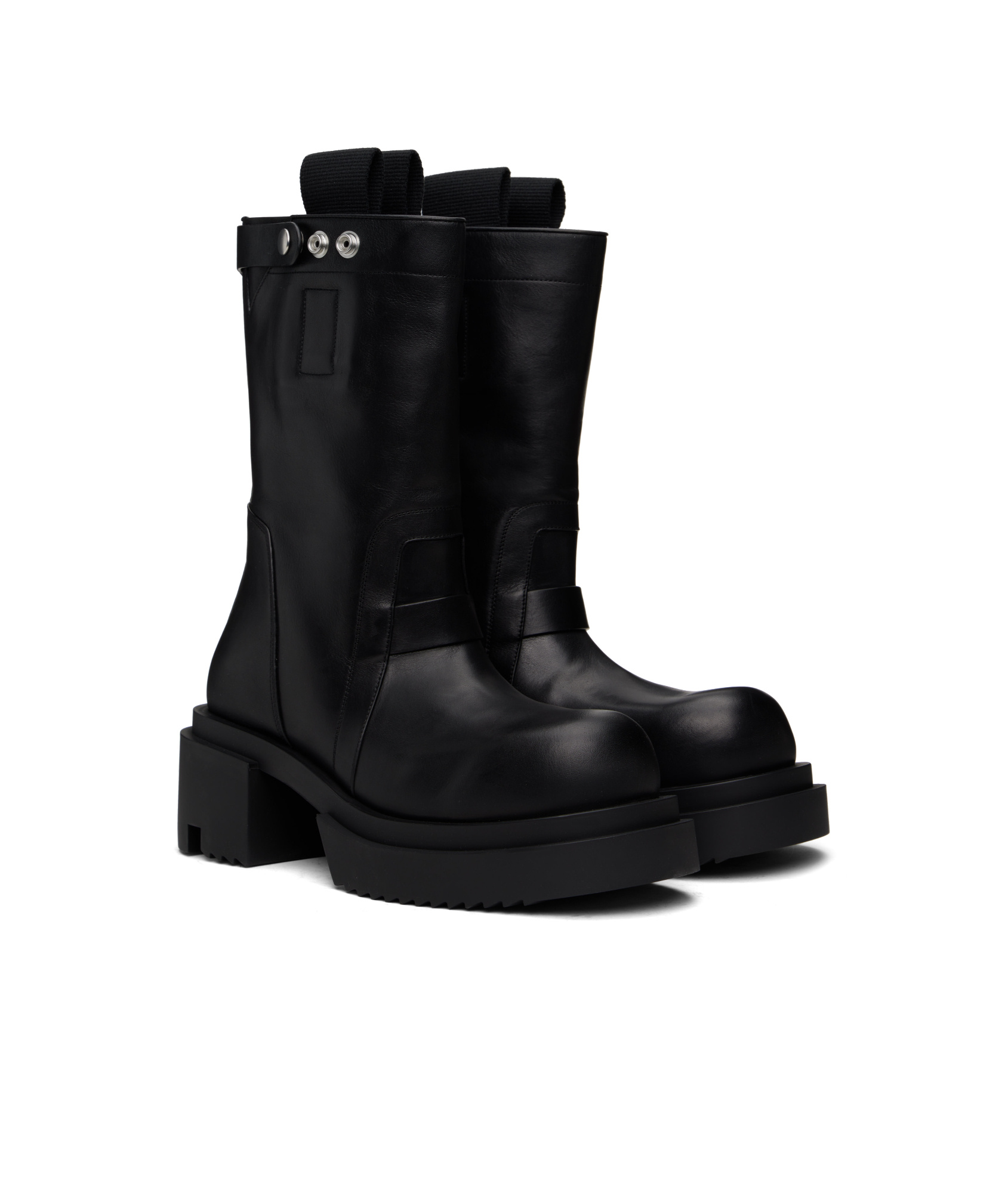 Rick Owens Hollywood Loo Pull On Medium Boots In Black