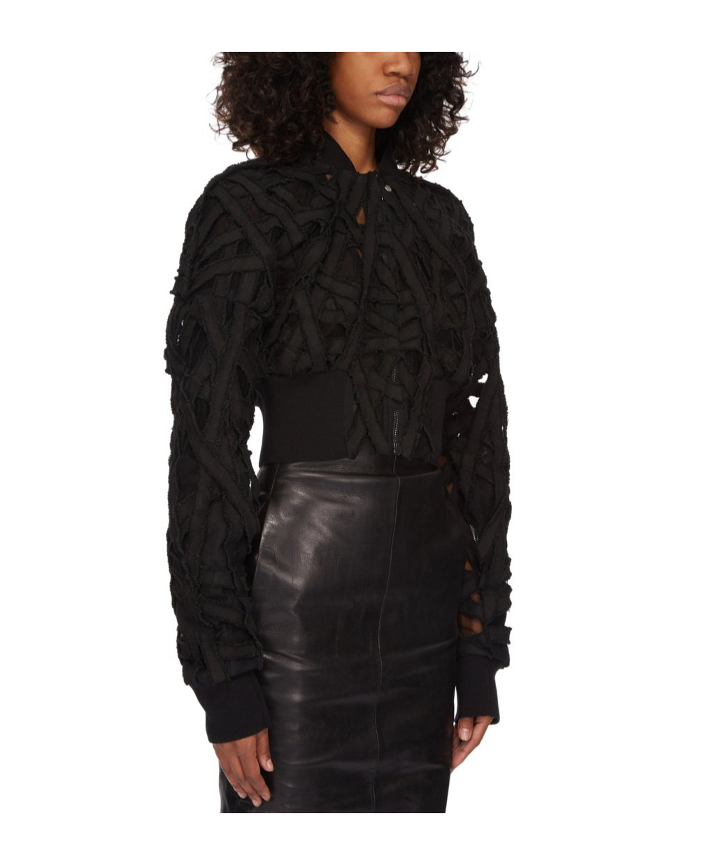 Rick Owens Flight Cropped Jacket In Black