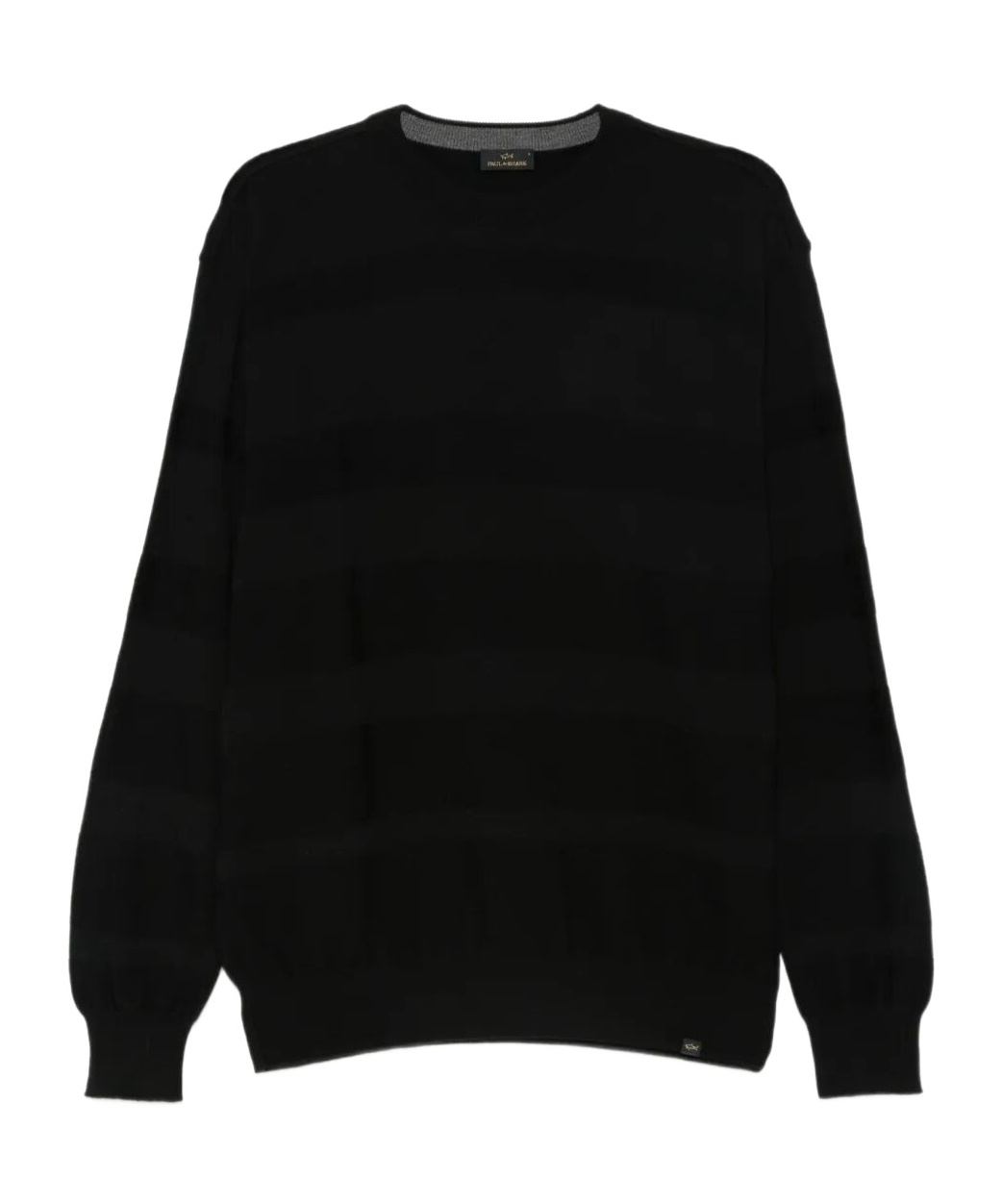 Paul & Shark Wool Striped Crew Neck Sweater In Black
