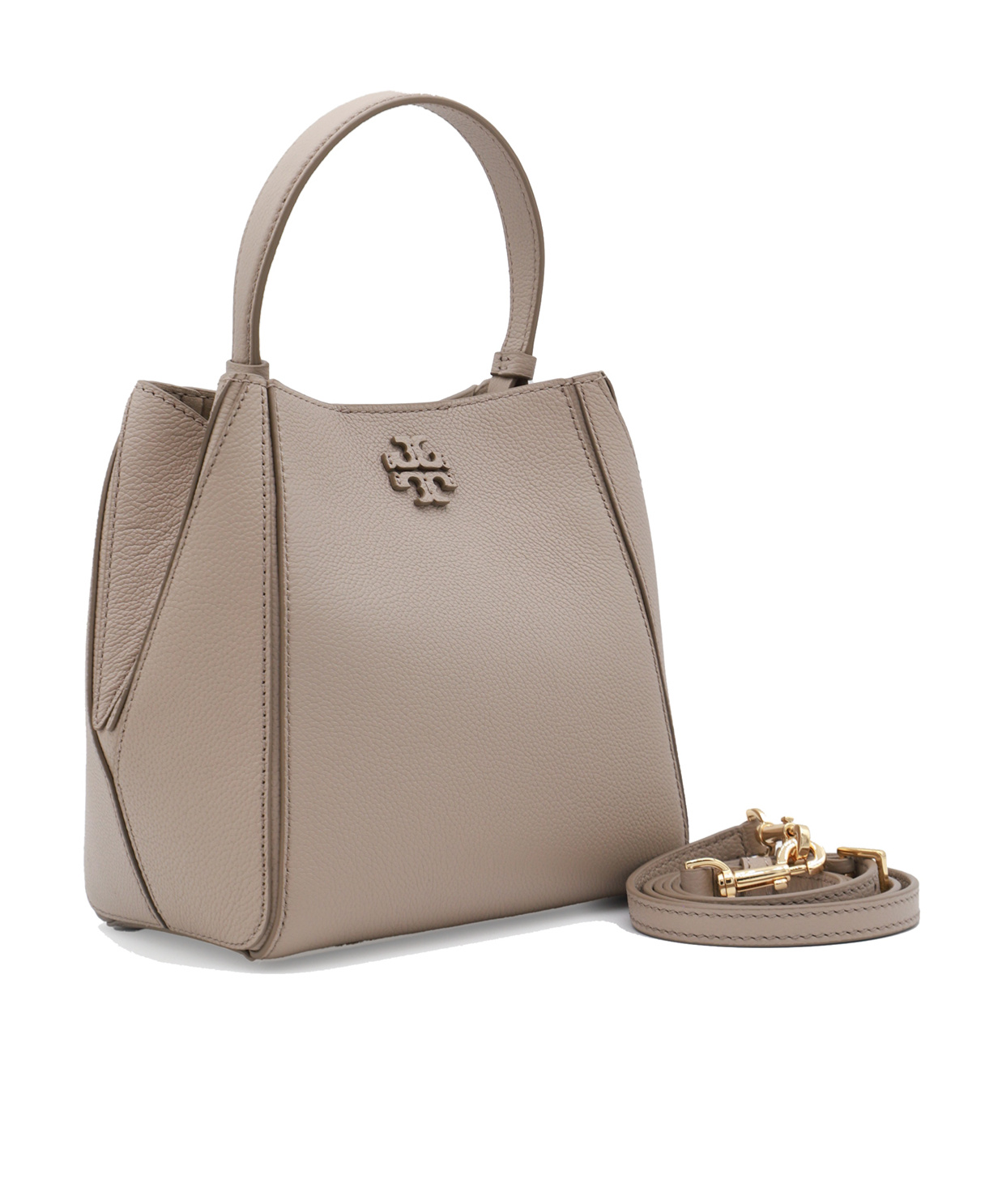 TORY BURCH MCGRAW LEATHER BUCKET BAG