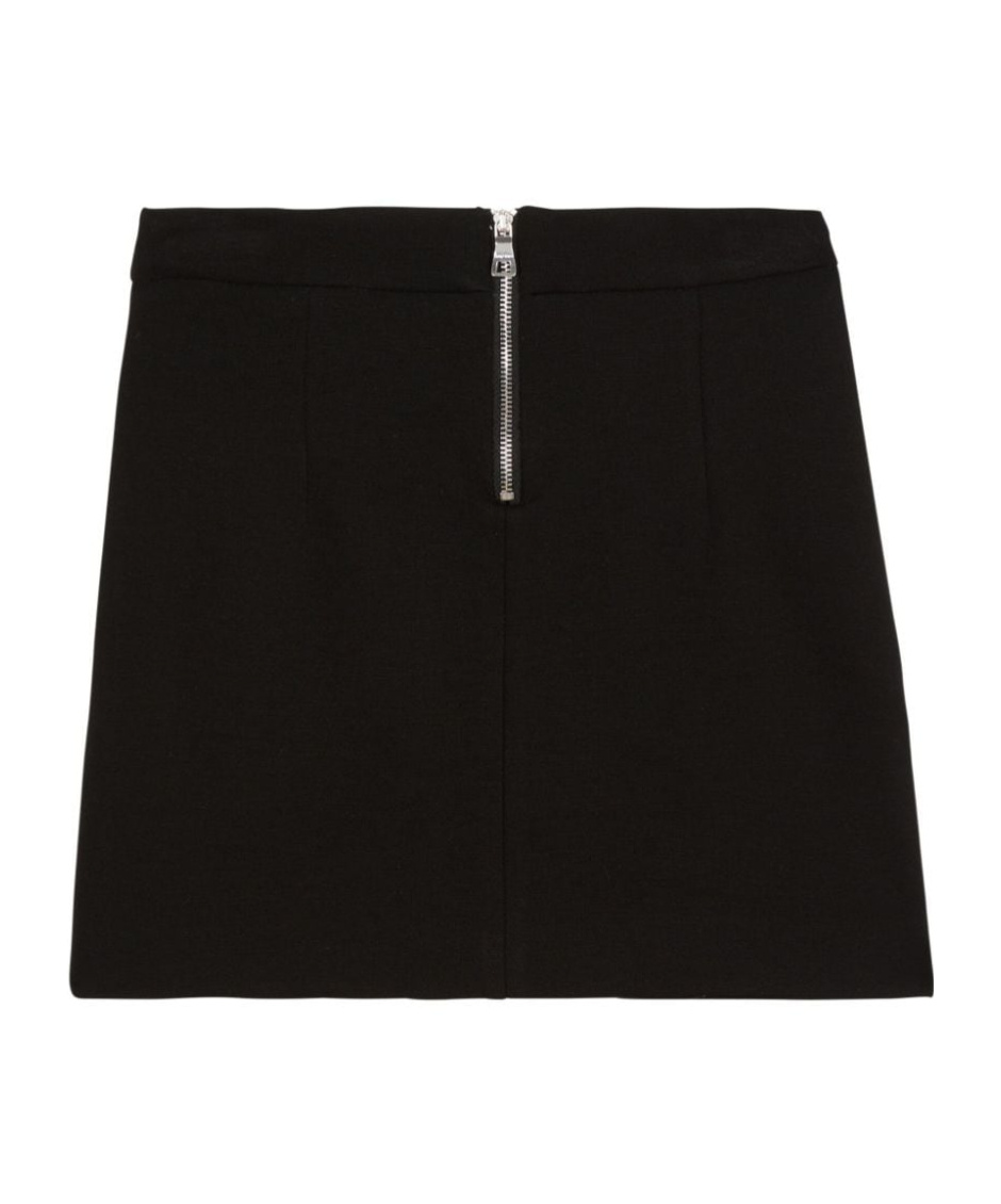 Balmain Black Short Skirt With Buttons In Black