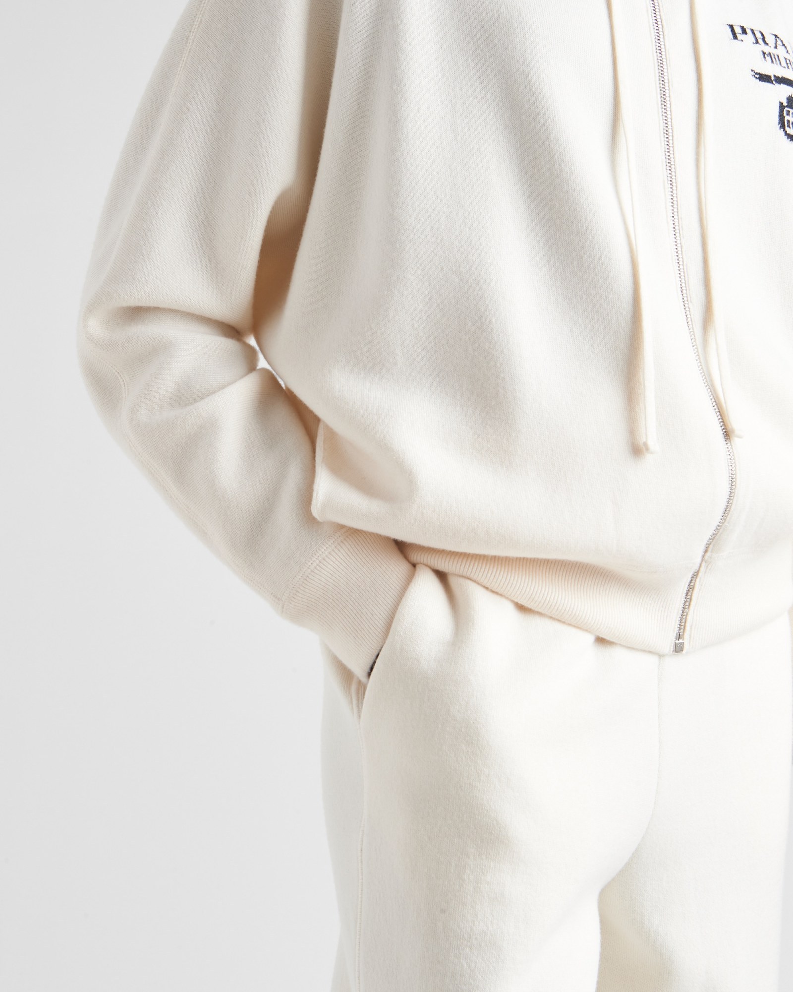 Prada Drawstring Knitted Trousers In White