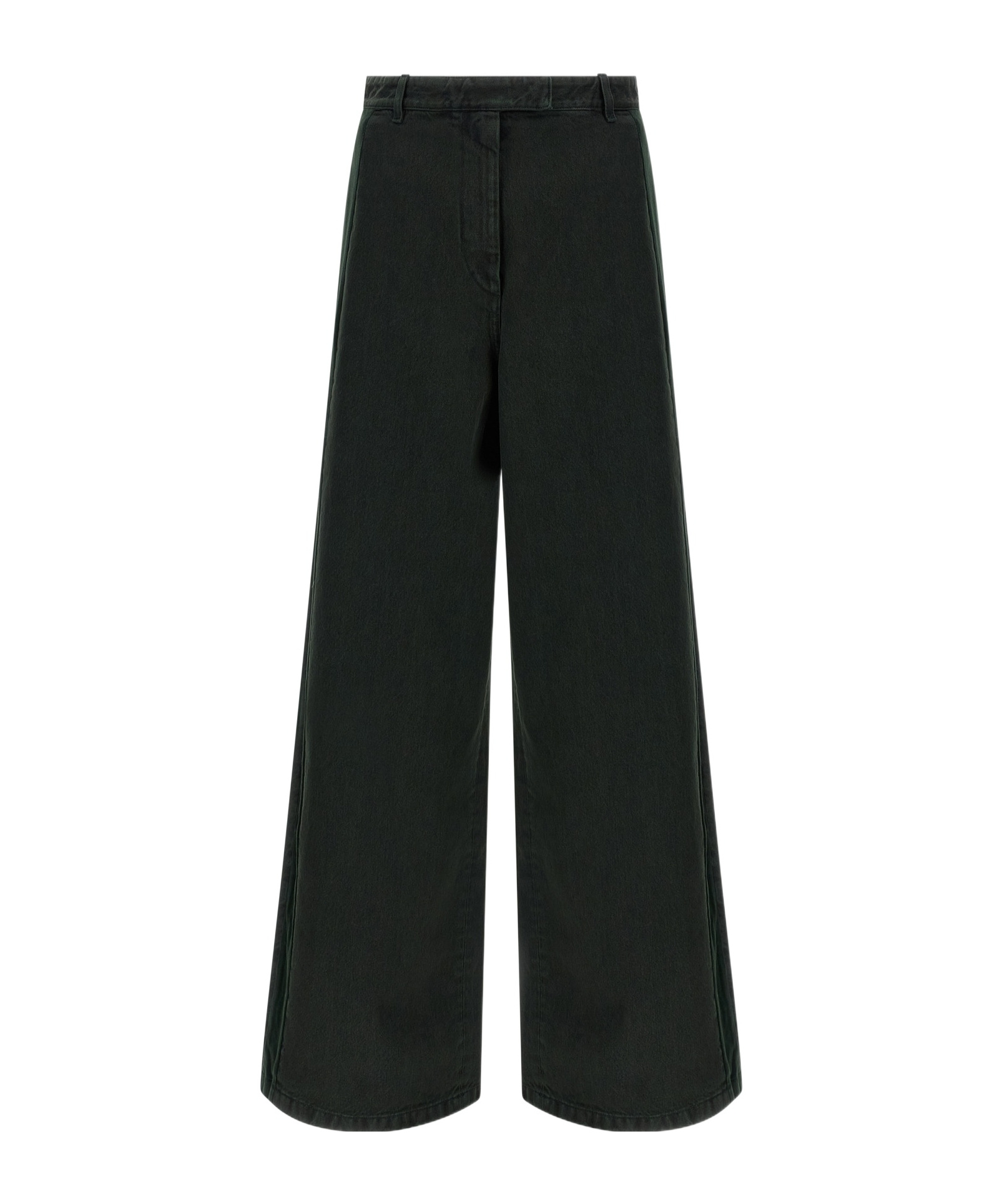 Dries Van Noten Velvet Insert Jeans Green In Black