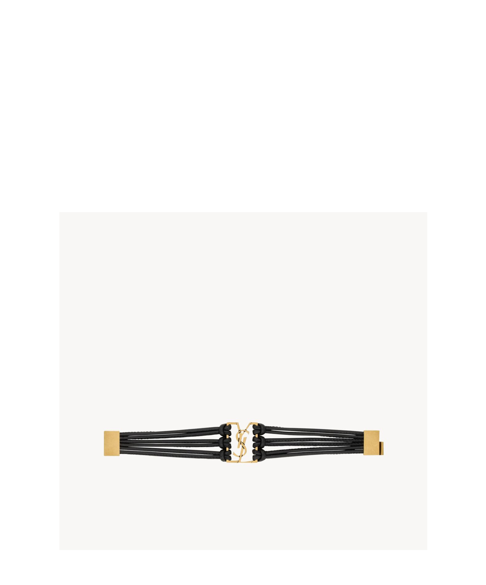 Saint Laurent Babylone Cord Bracelet In Leather In Black