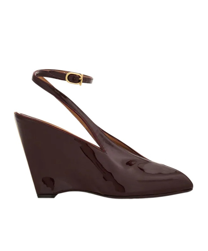 Ferragamo Arcadia Ankle Strap Wedge Pump In Black