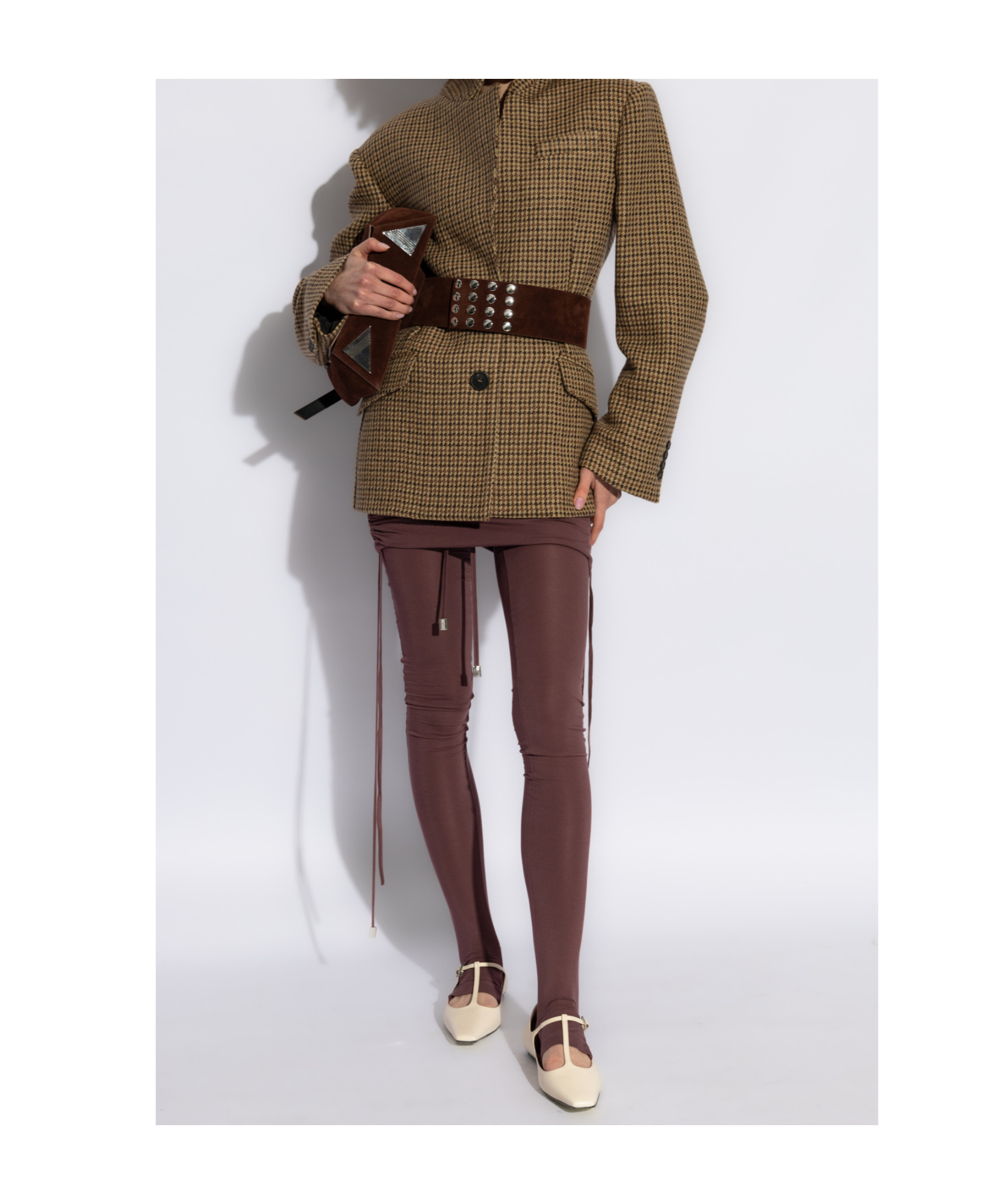 Attico Draped-design Leggings In Red