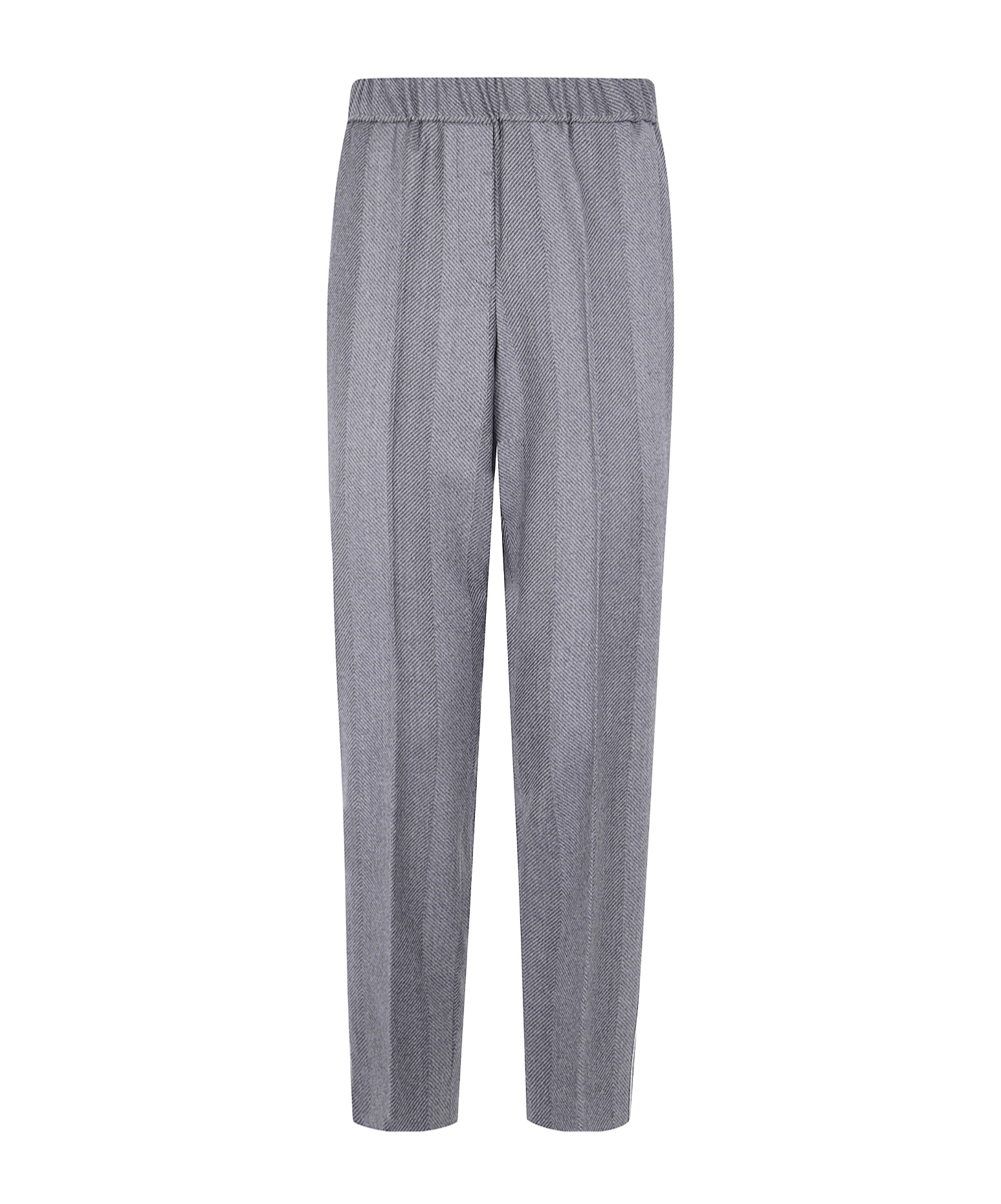 Peserico Herringbone Elasticated-waist Trousers In Gray