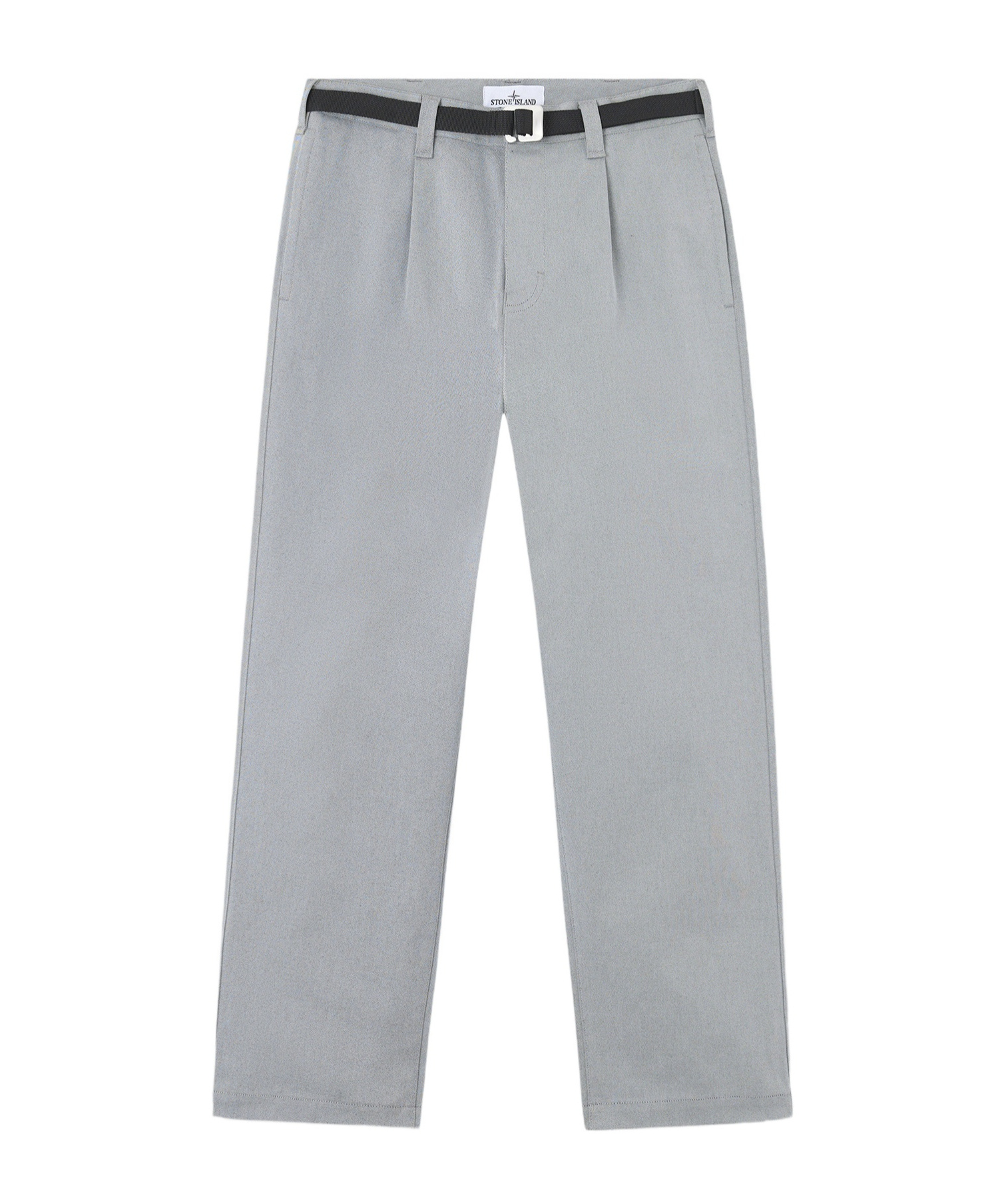 Stone Island Marina Wide-leg Belted Pleated Cotton-blend Gabardine Trousers In Gray