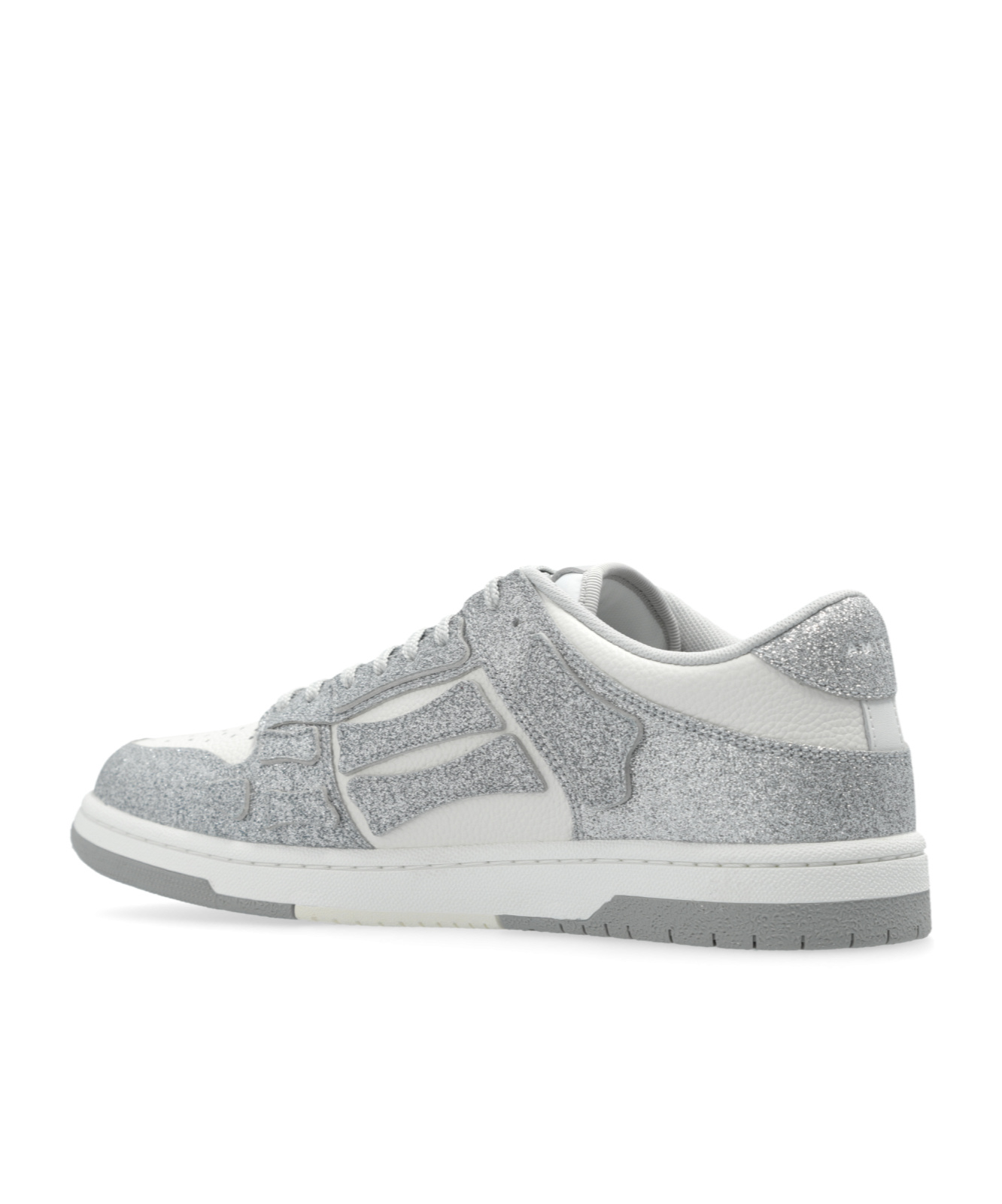 Amiri Skel Top Glitter Panelled Sneakers In Gray