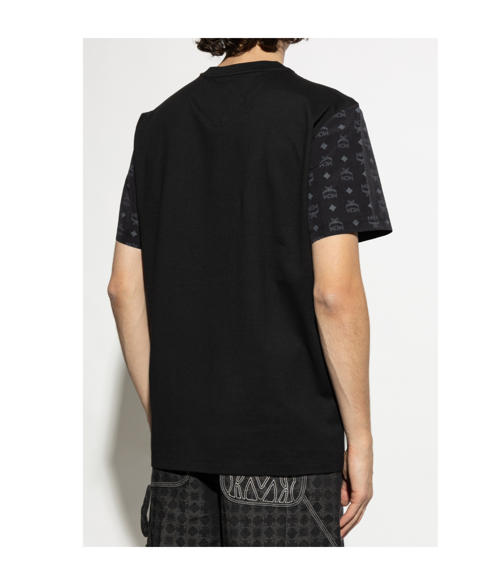 Mcm Monogram-pattern T-shirt In Black