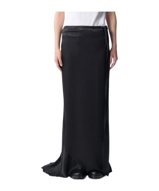 Ann Demeulemeester Long Flared High Waist Maxi Skirt In Black