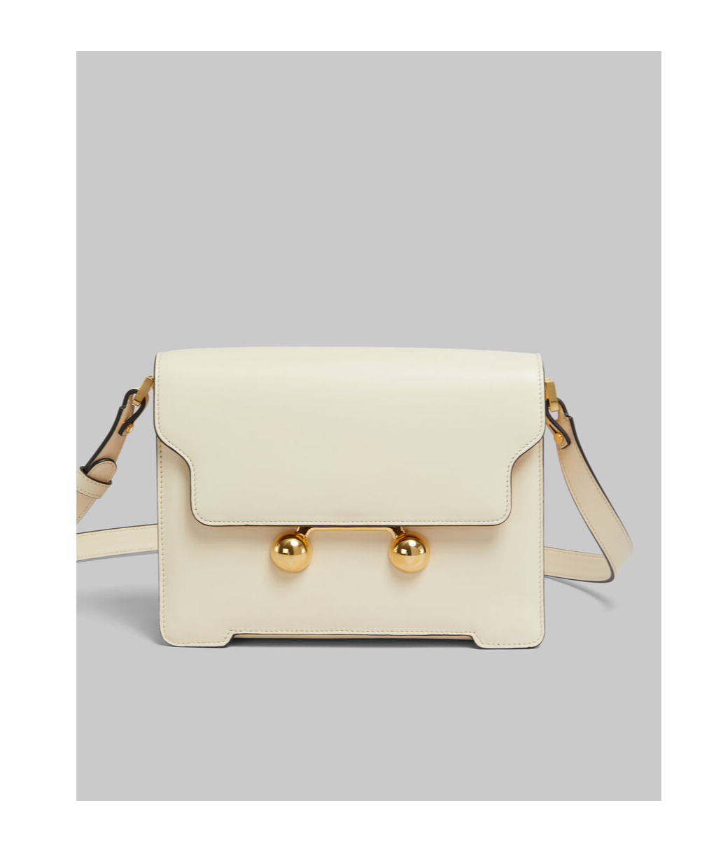 Marni Womens Shell Trunkaroo Branded-hardware Leather Shoulder Bag In Nude