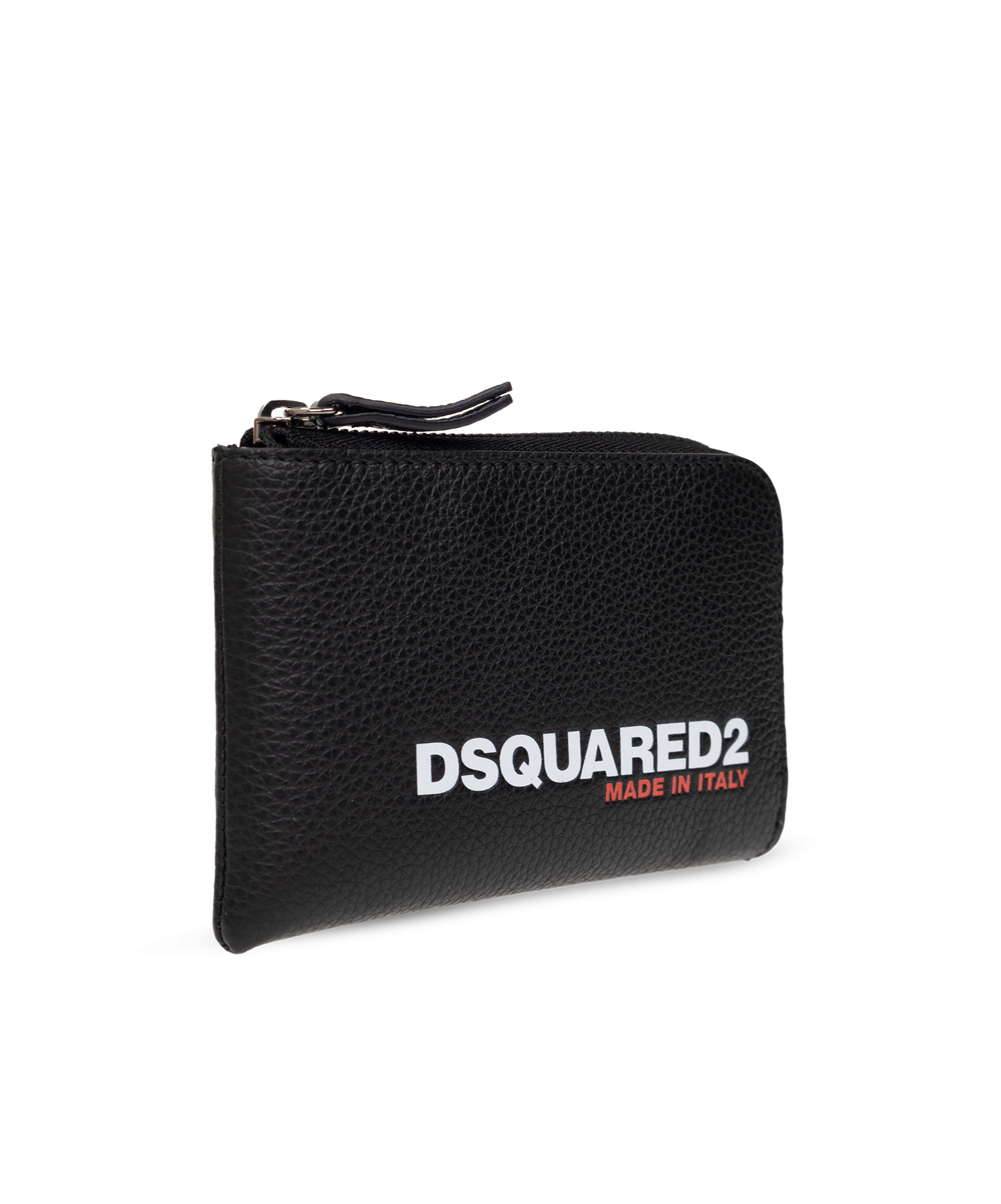Dsquared2 Logo-print Zip-up Wallet In Black