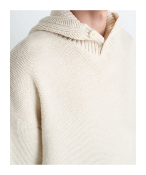 Lemaire Buttoned Ribbed-knit Jumper In Neutral