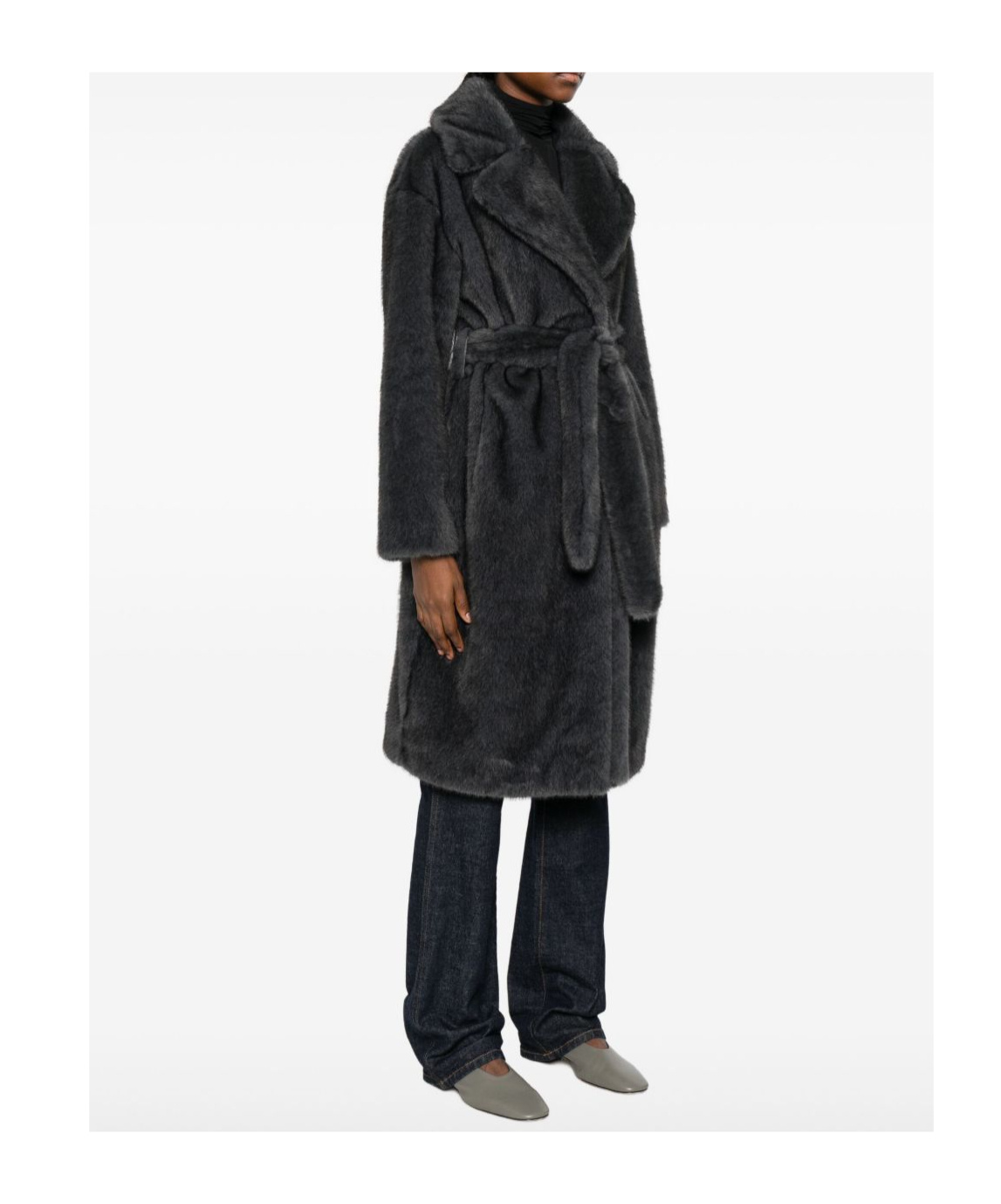 Herno Belted Coat In Black