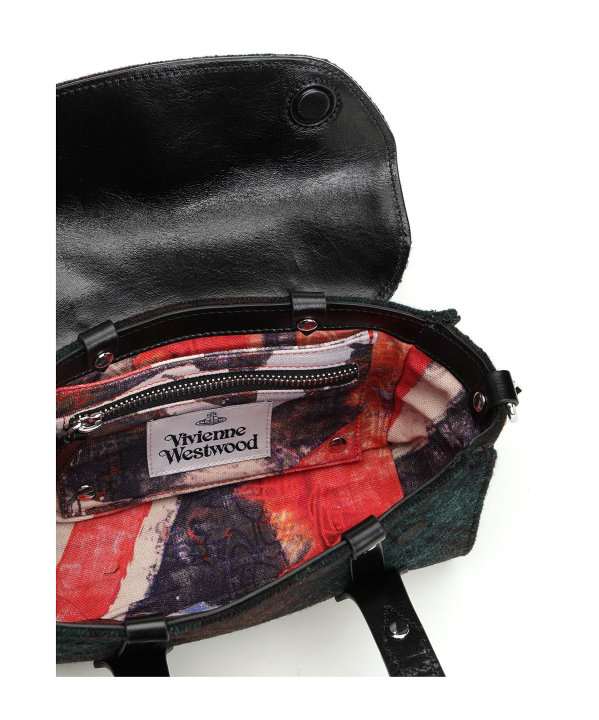 Vivienne Westwood Bettina Mini Crossbody Harris Tweed Check Dark-check In Metallic