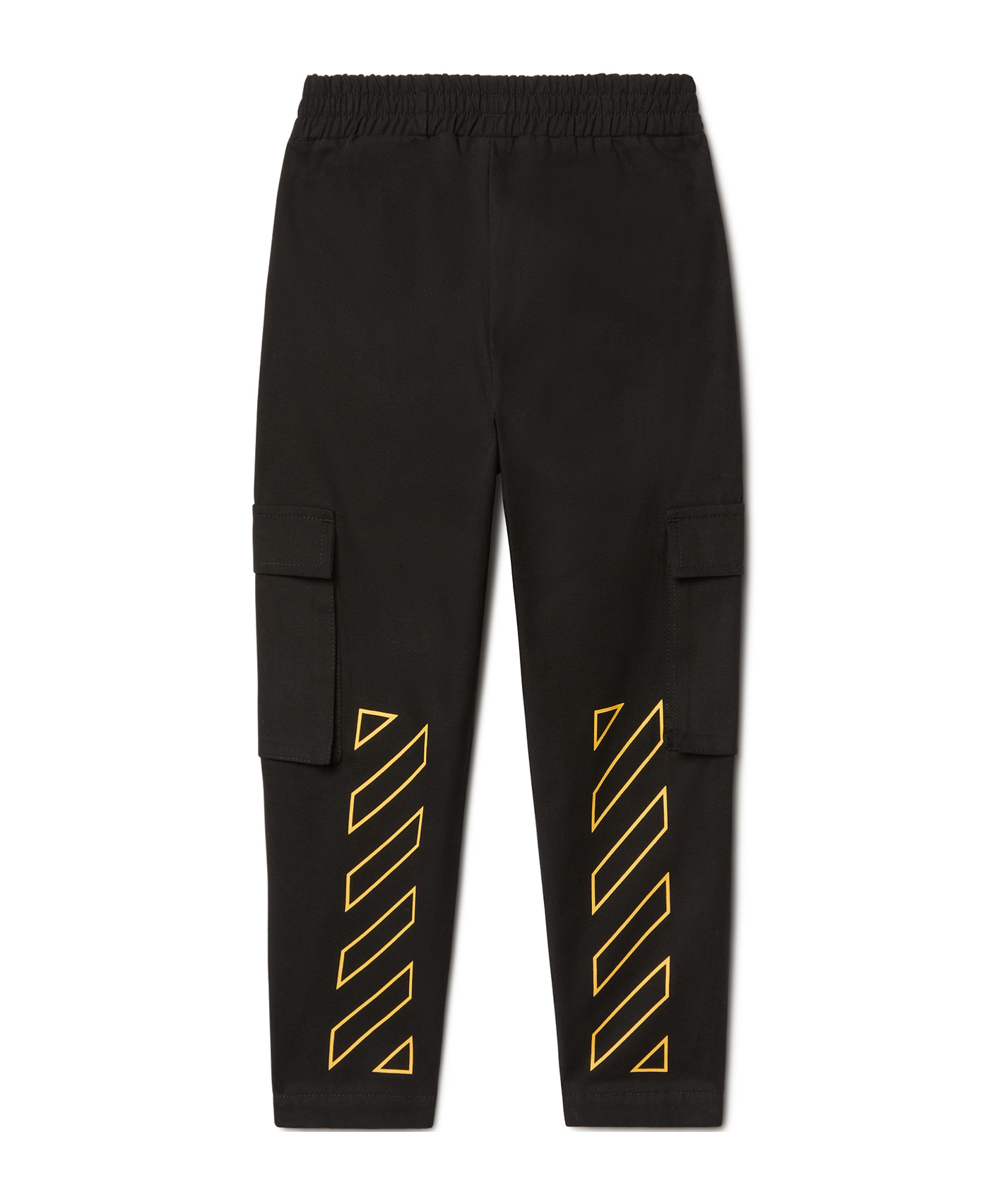 Off-white Loose-fitting Waist Work Trousers In Black