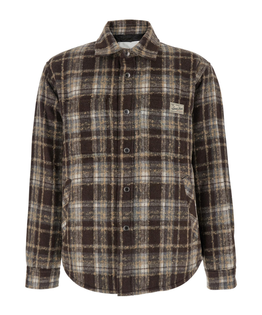 Dunst Unisex Quilted Check Flannel Shirt In Black