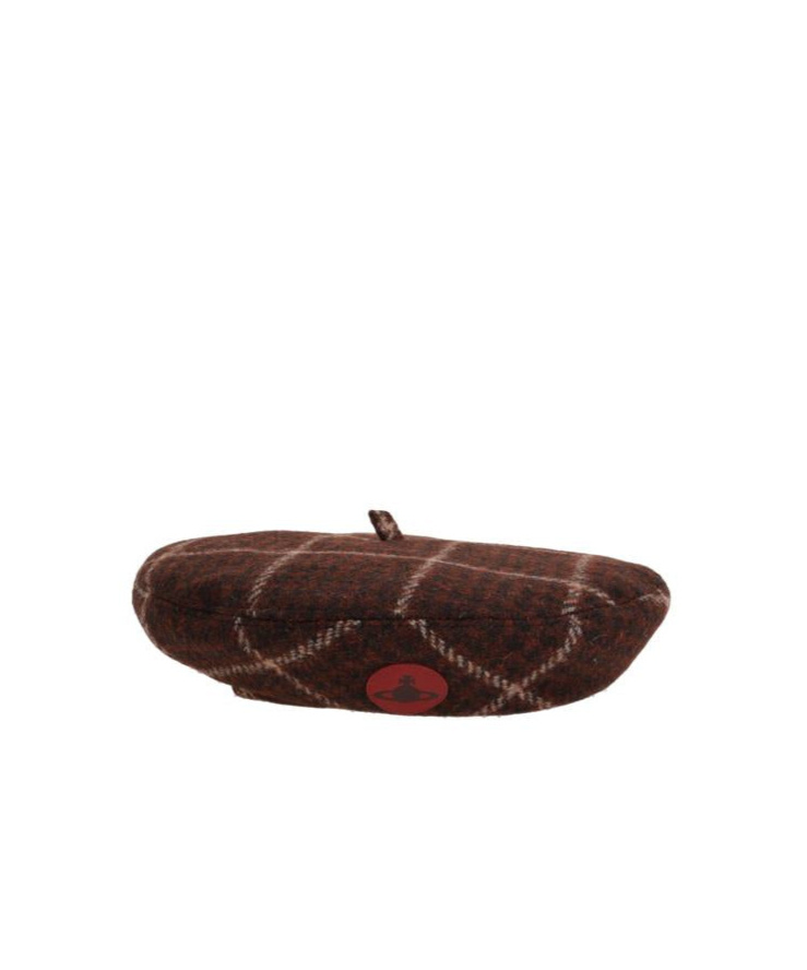 Vivienne Westwood Check Beret In Brown