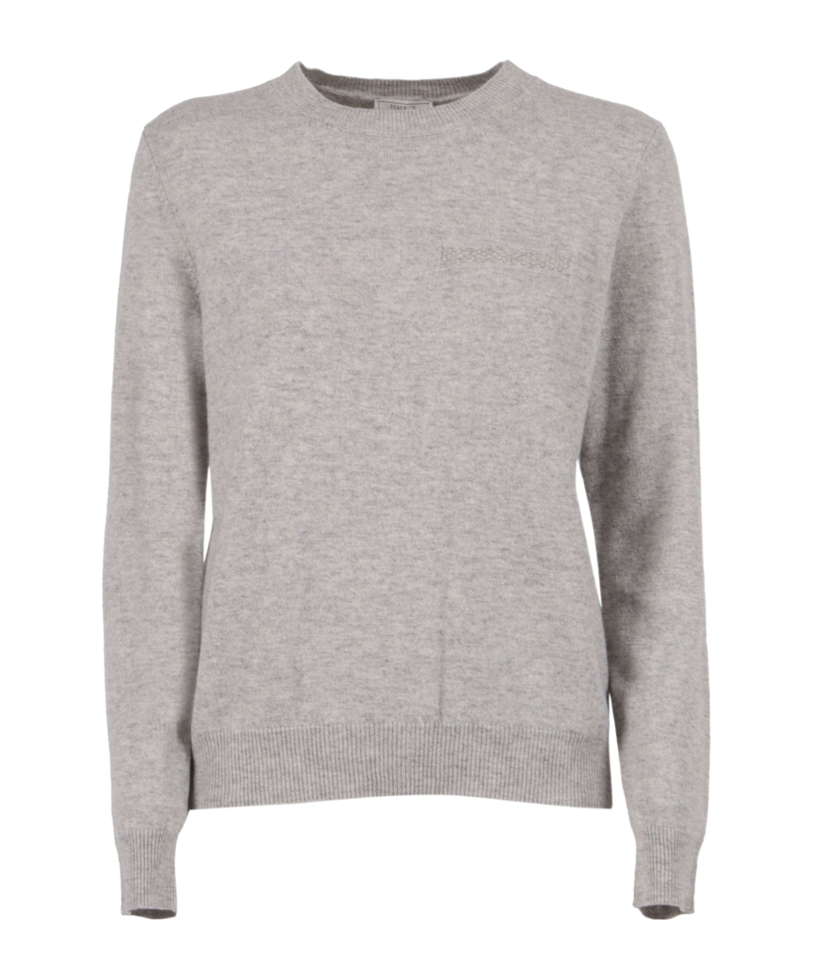 Peserico Soft Knitted Sweater With Crew Neckline In Gray