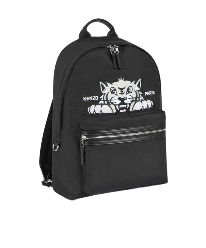 Kenzo Top Handle Backpack With Front Zip Pocket In Black