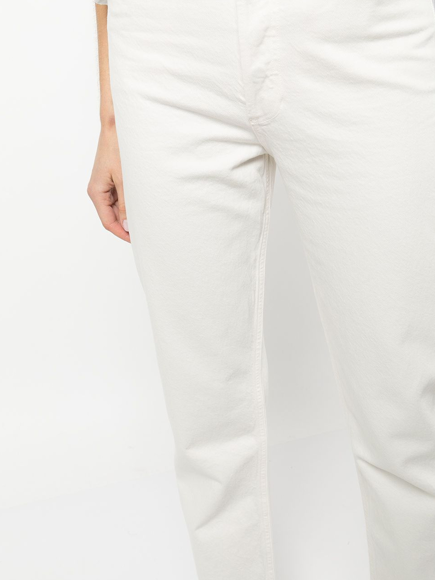 Agolde Luna Pieced Cotton Denim Baggy Jeans In White