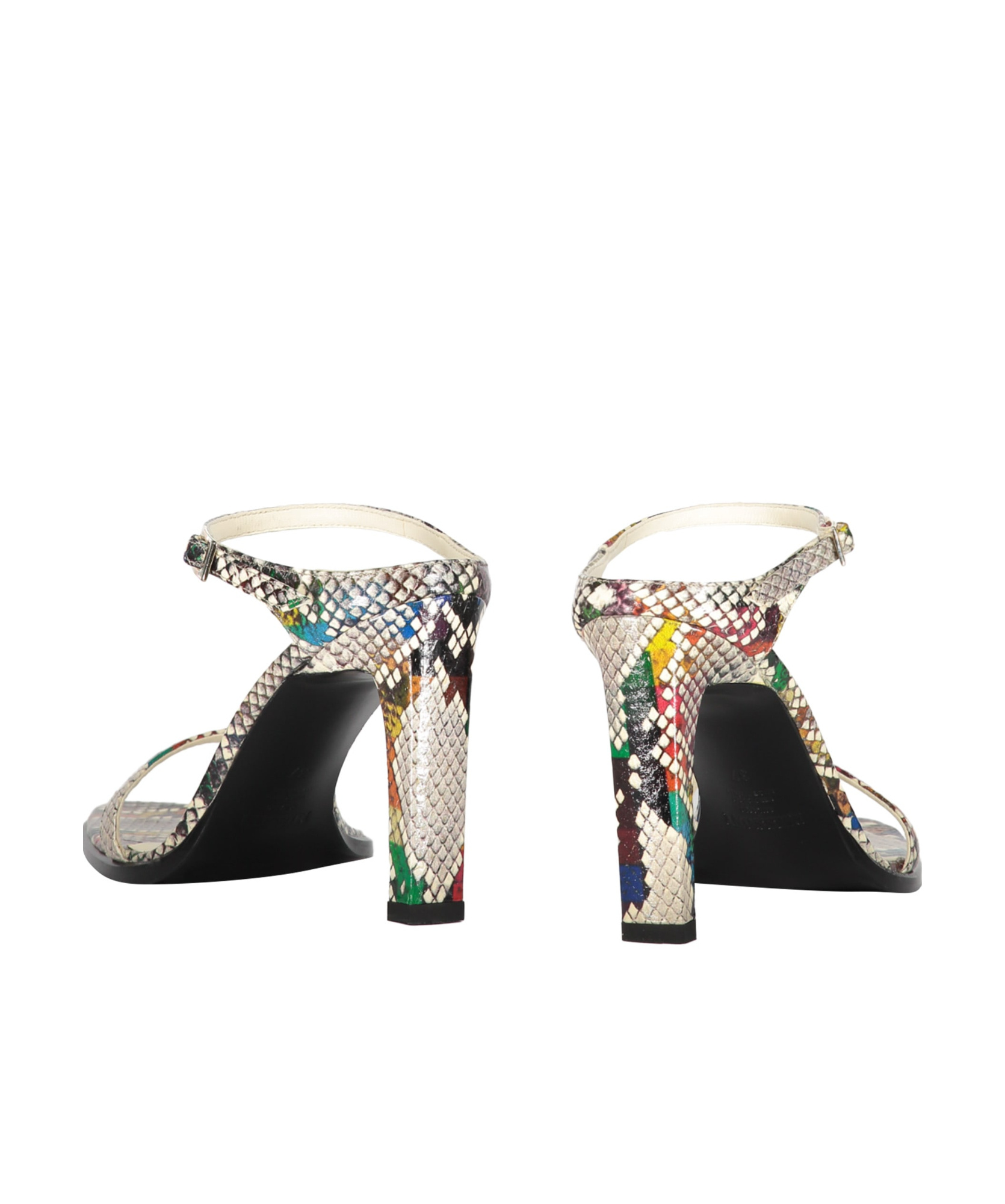 Shop Missoni 90mm Snakeskin-print Leather Mules In Nude