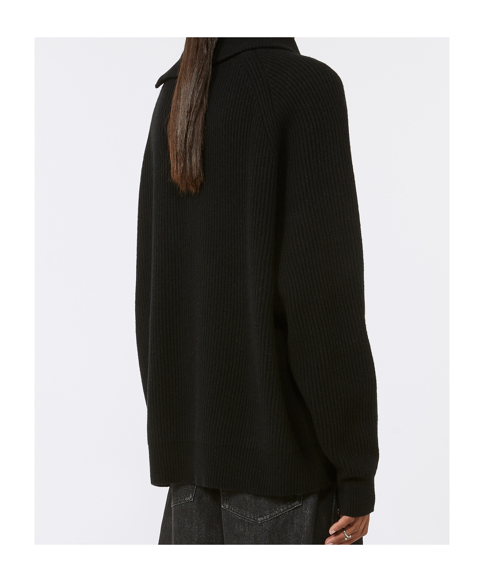 Sportmax Long-sleeved Zip-up Sweater In Black