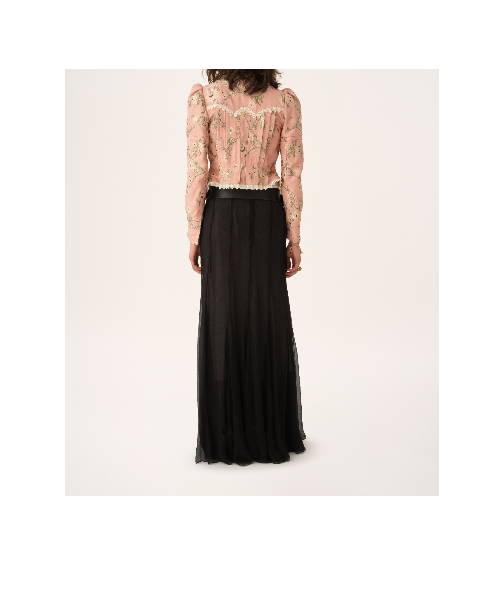 Chloé Baroque Silk-blend Taffeta Jacket With Floral Jacquard Women In Pink