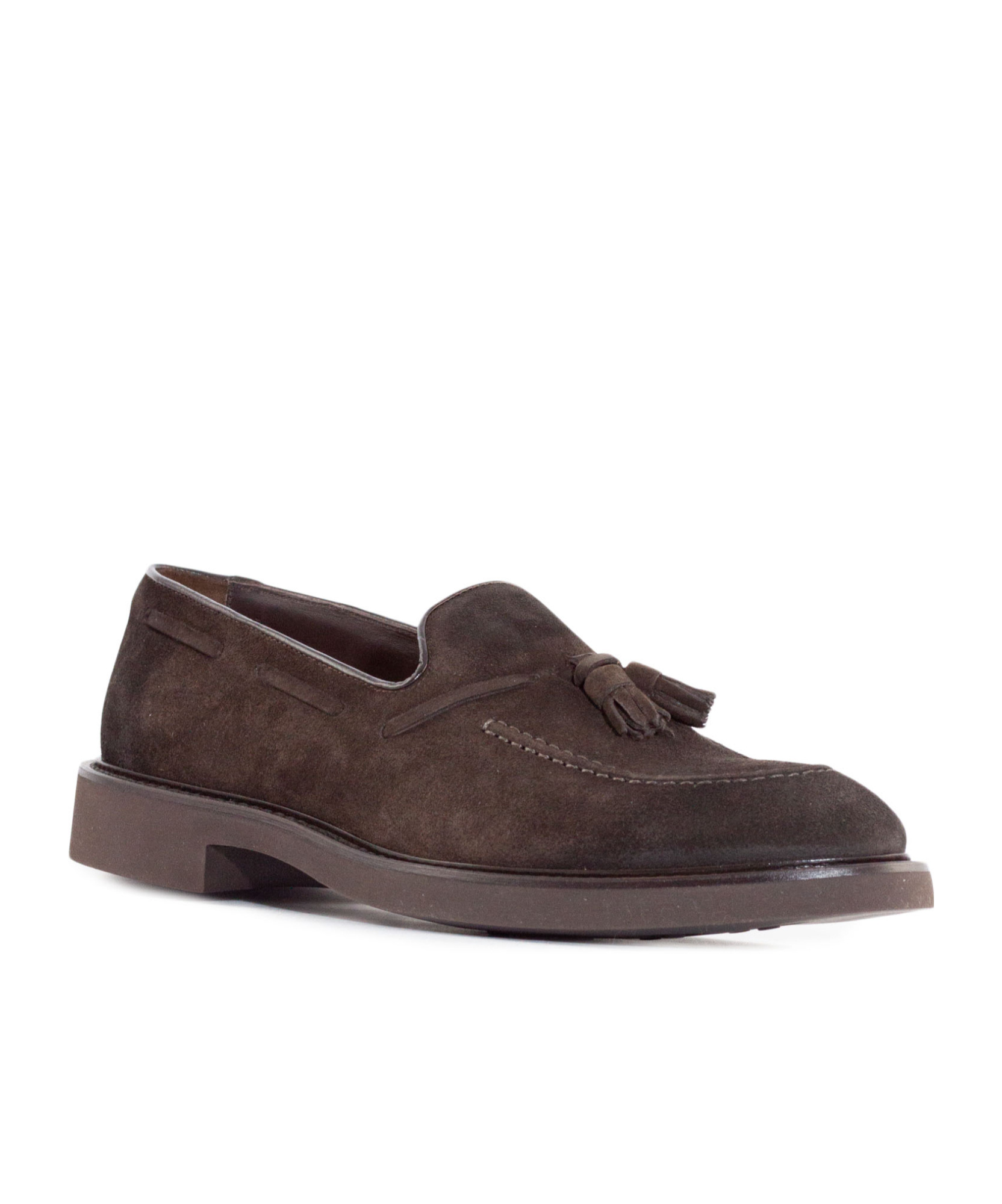 Doucal's Man Loafers Chocolate Brown Size 8 Soft Leather In Black