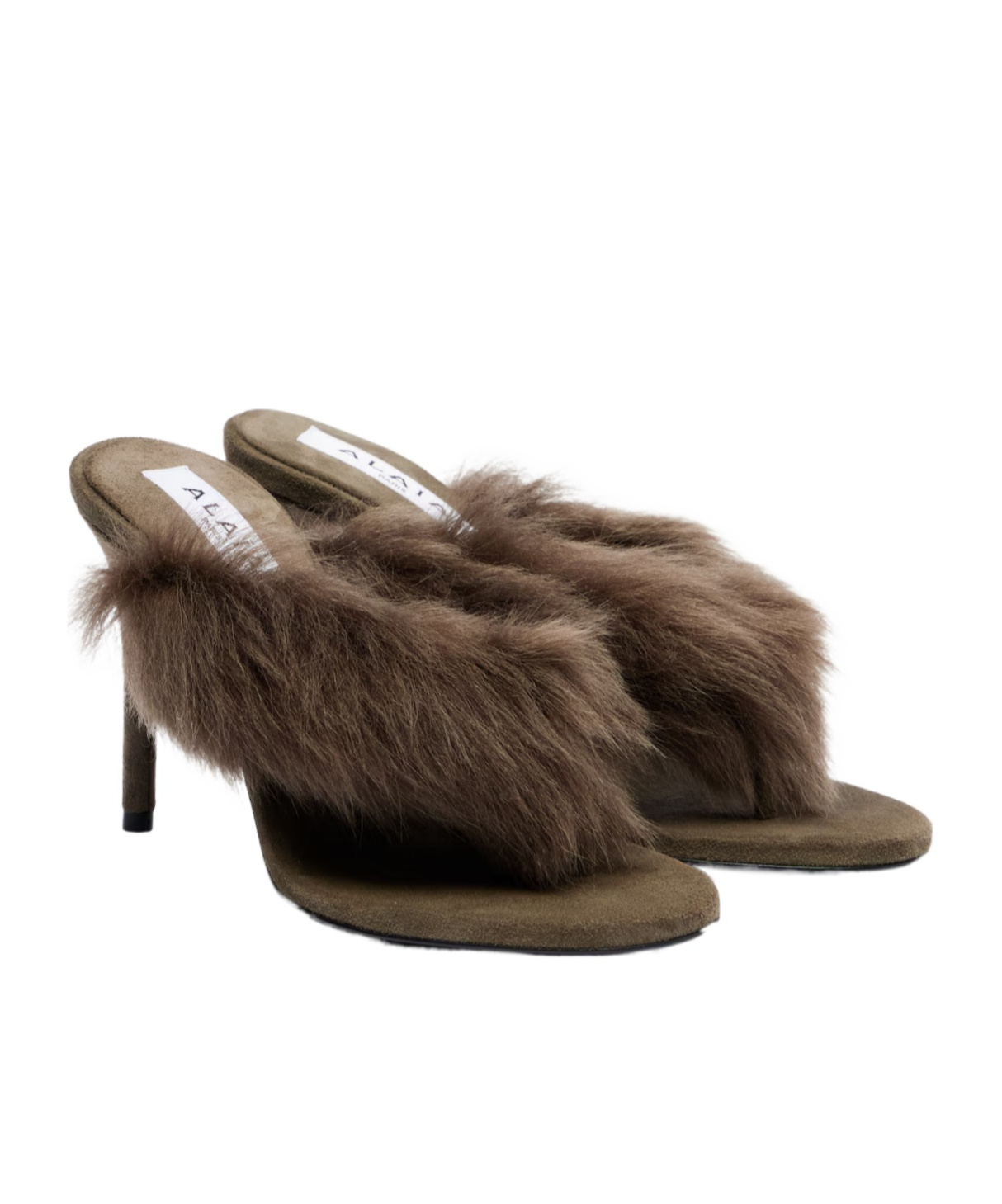 Alaïa Wool Trimmed High-heeled Sandals In Brown