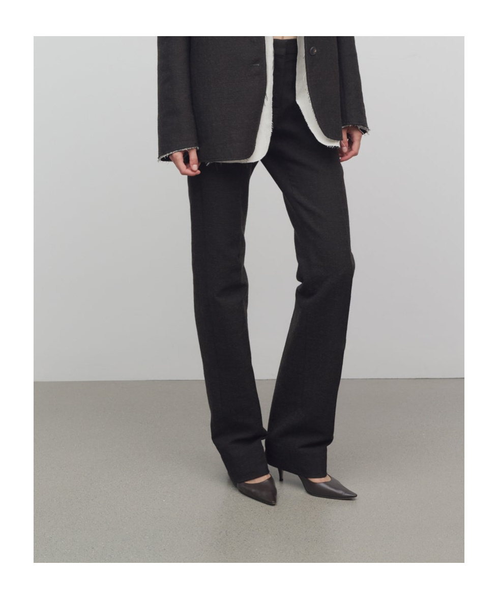 The Row Zuzana Cotton Straight-leg Ankle Pants In Black