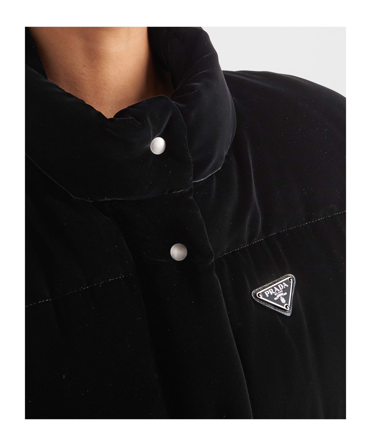 PRADA CONVERTIBLE VELVET DOWN JACKET