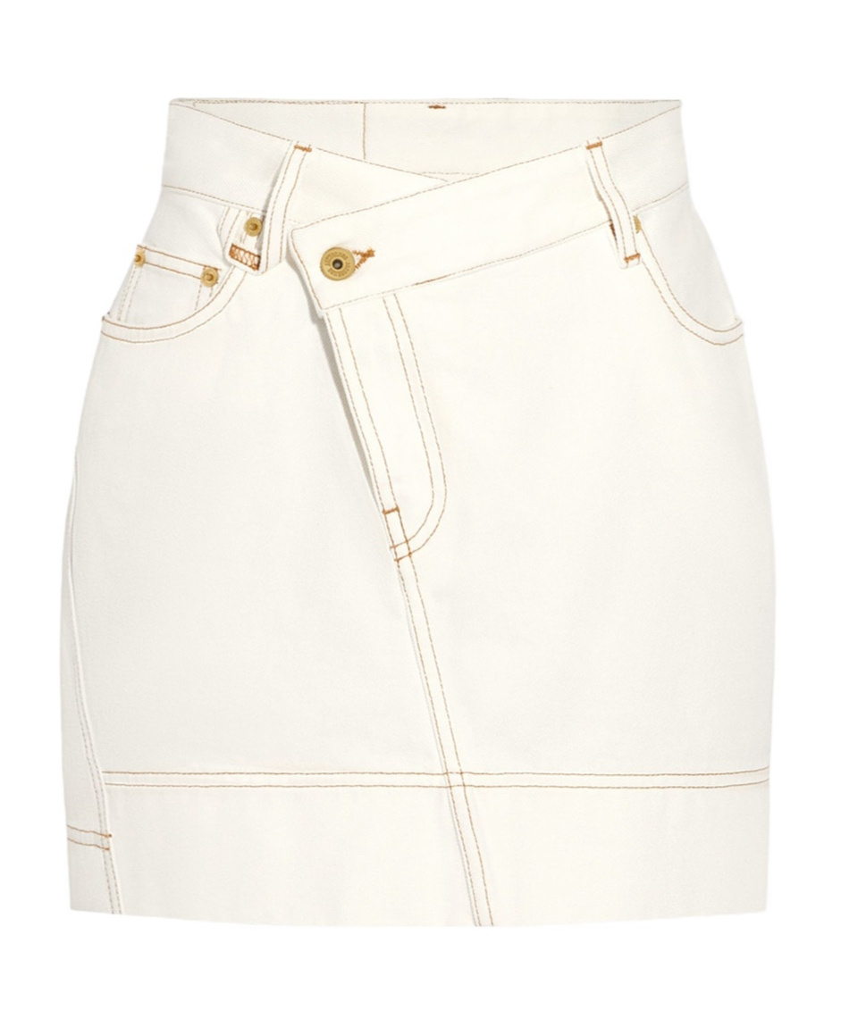 Jacquemus The De-nîmes Denim Mini Skirt In White