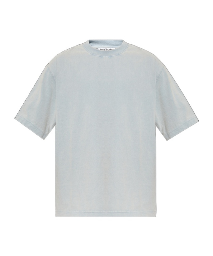 Acne Studios Logo-embroidered Cotton T-shirt In Blue