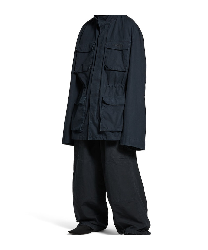 Balenciaga Uniform Hooded Parka In Black