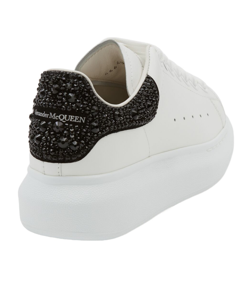 Alexander Mcqueen Crystal-embellished Leather Exaggerated-sole Sneakers In Multi