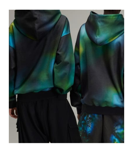 Y-3 Man Aop Hoodie In Green