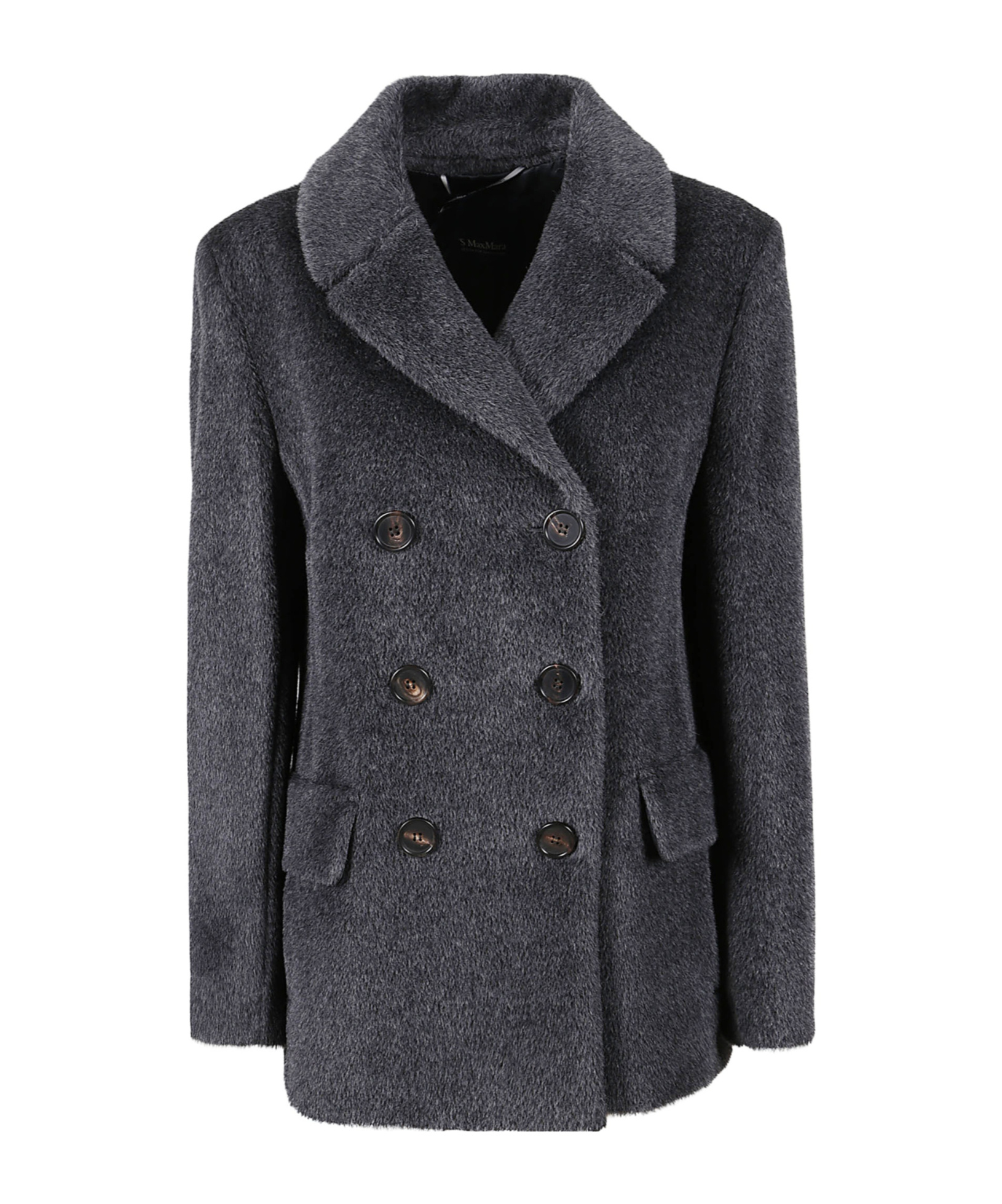 Max Mara Long-sleeved Coat In Blue