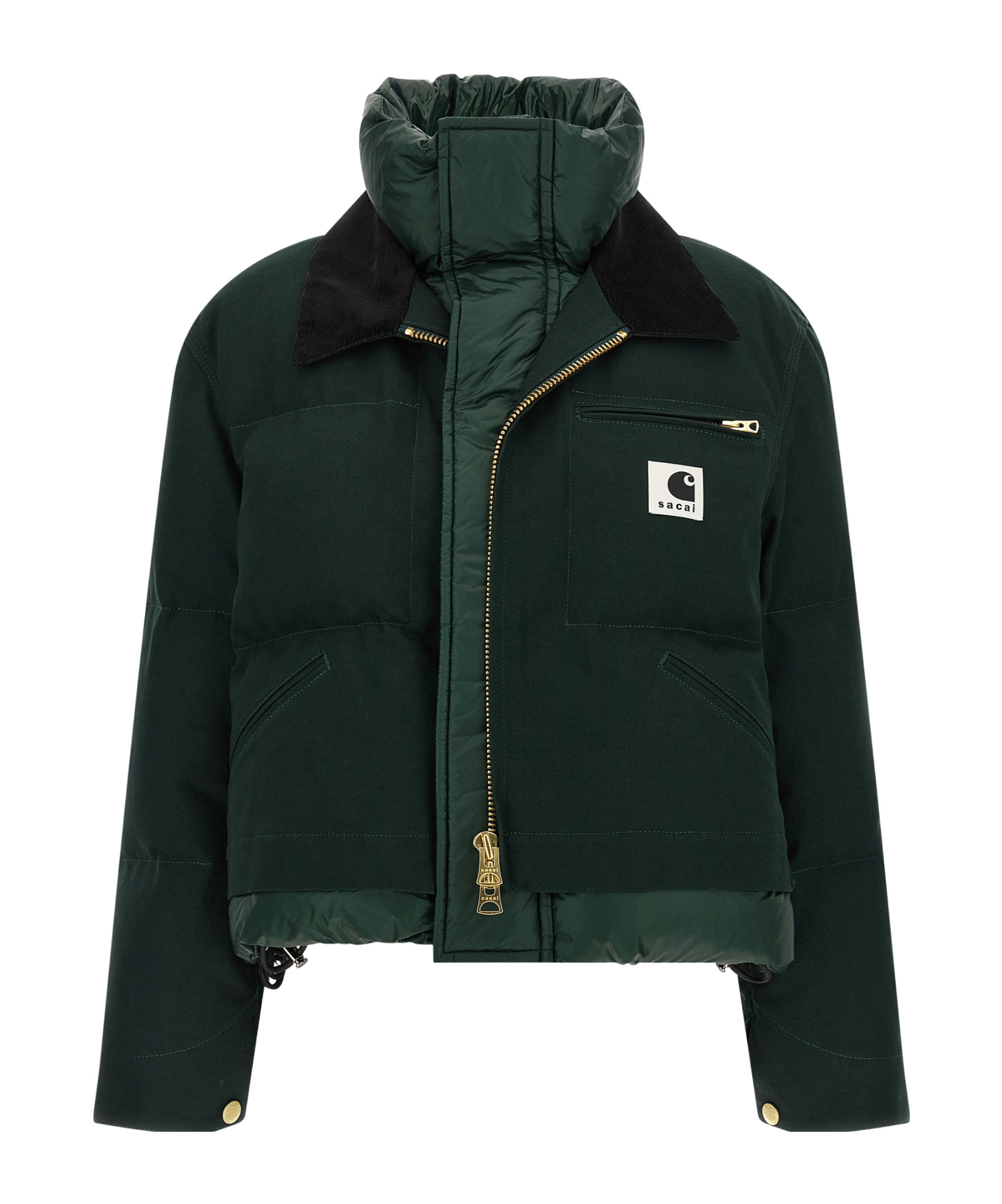 Sacai X Carhartt Wip Capsule Double-layer Jacket In Green
