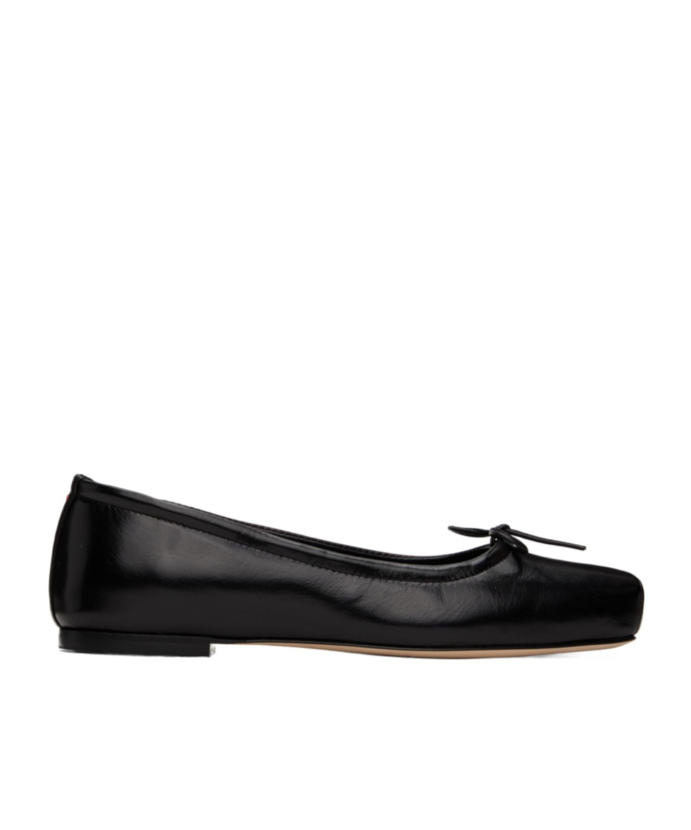Shop Aeyde Square Head Ballet Shoes In Black