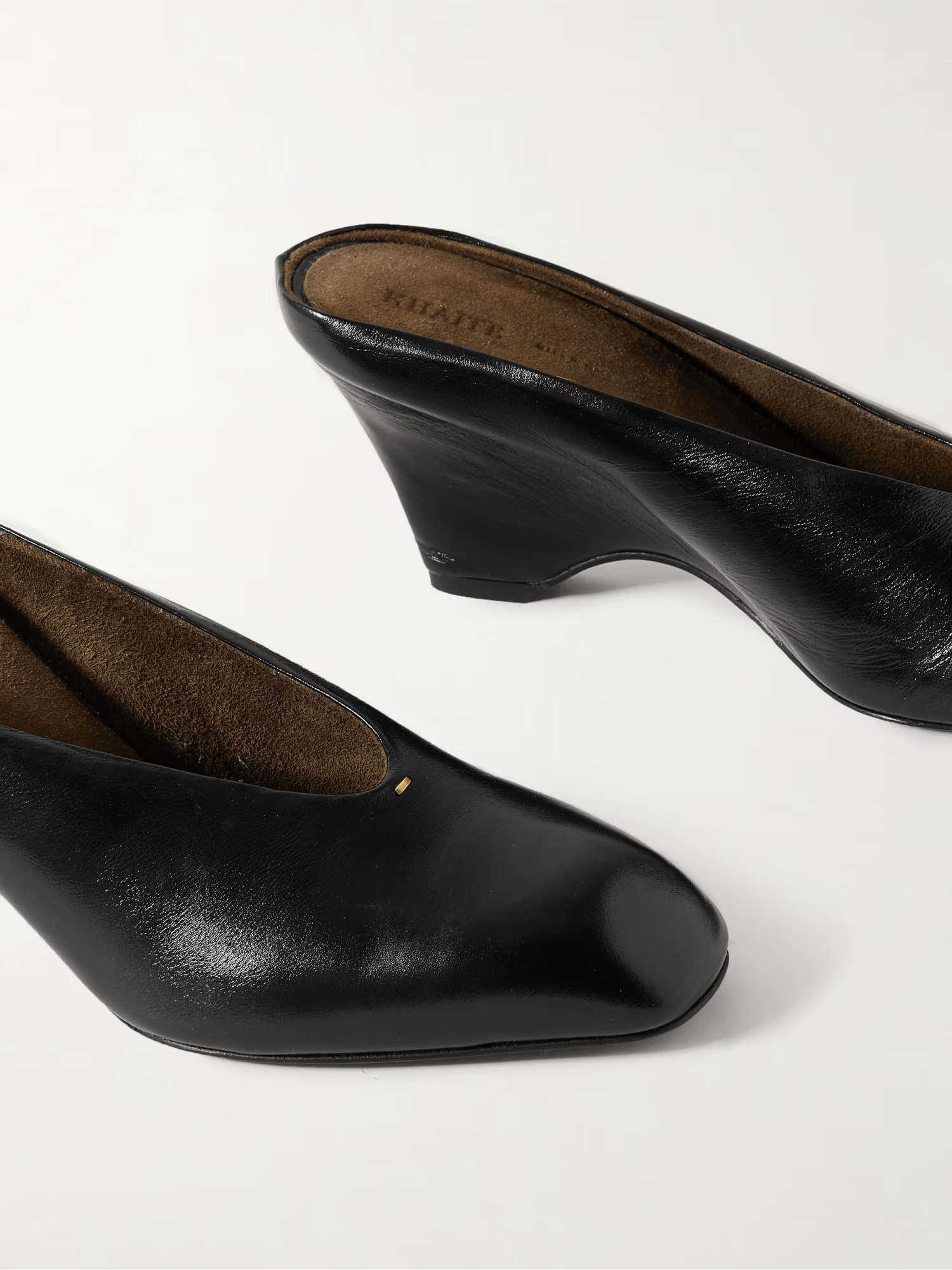 Khaite Wedge Heel Mules In Black