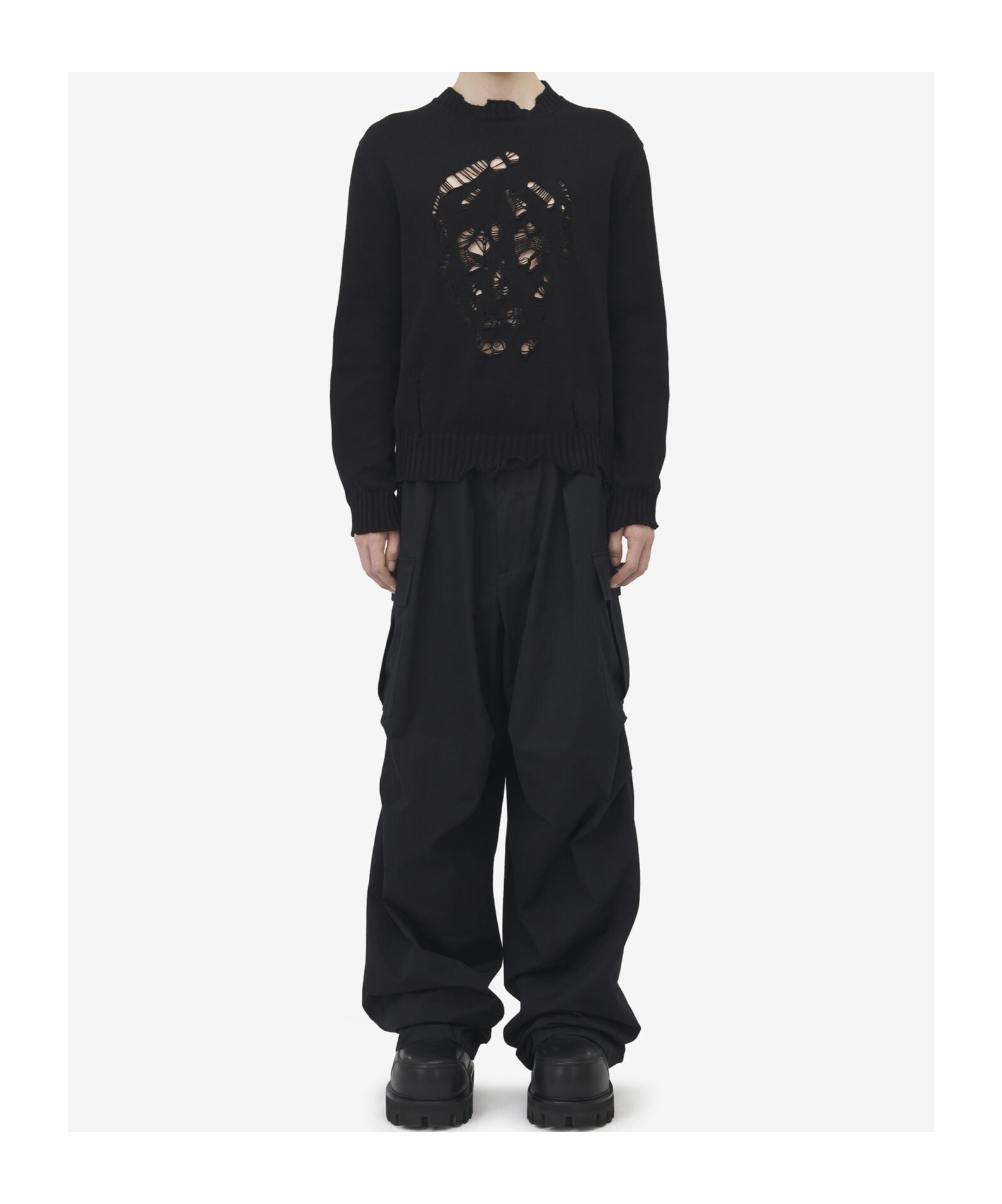 Alexander Mcqueen 'distressed Skull Print Pul In Black
