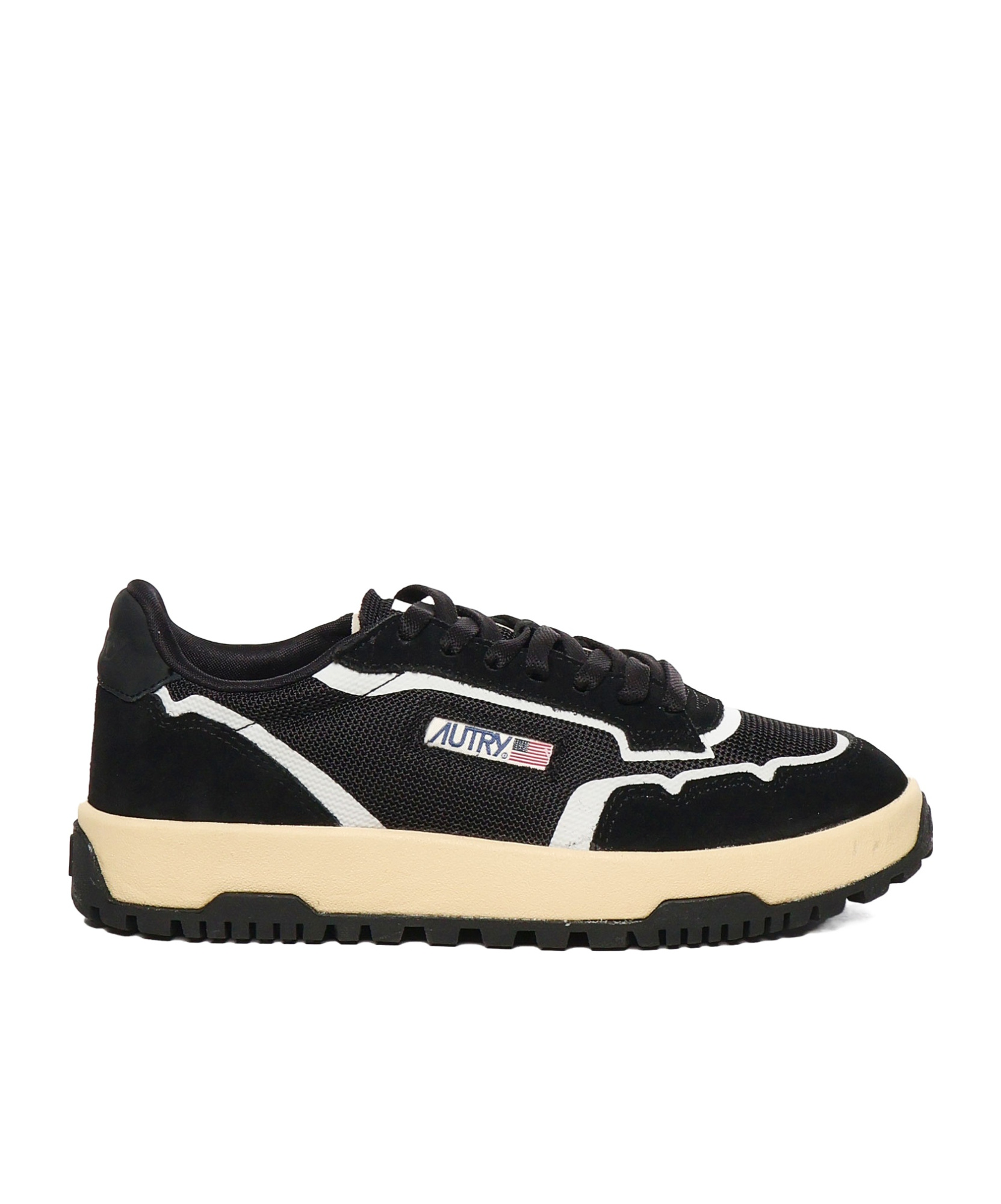 Autry Wildpace Nubuck And Rubber-trimmed Suede And Mesh Sneakers In Black