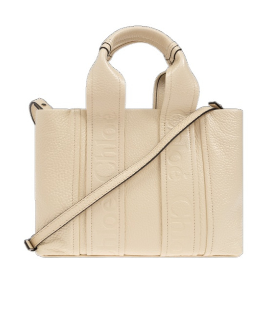Chloé Logo Shoulder Bag In Nude