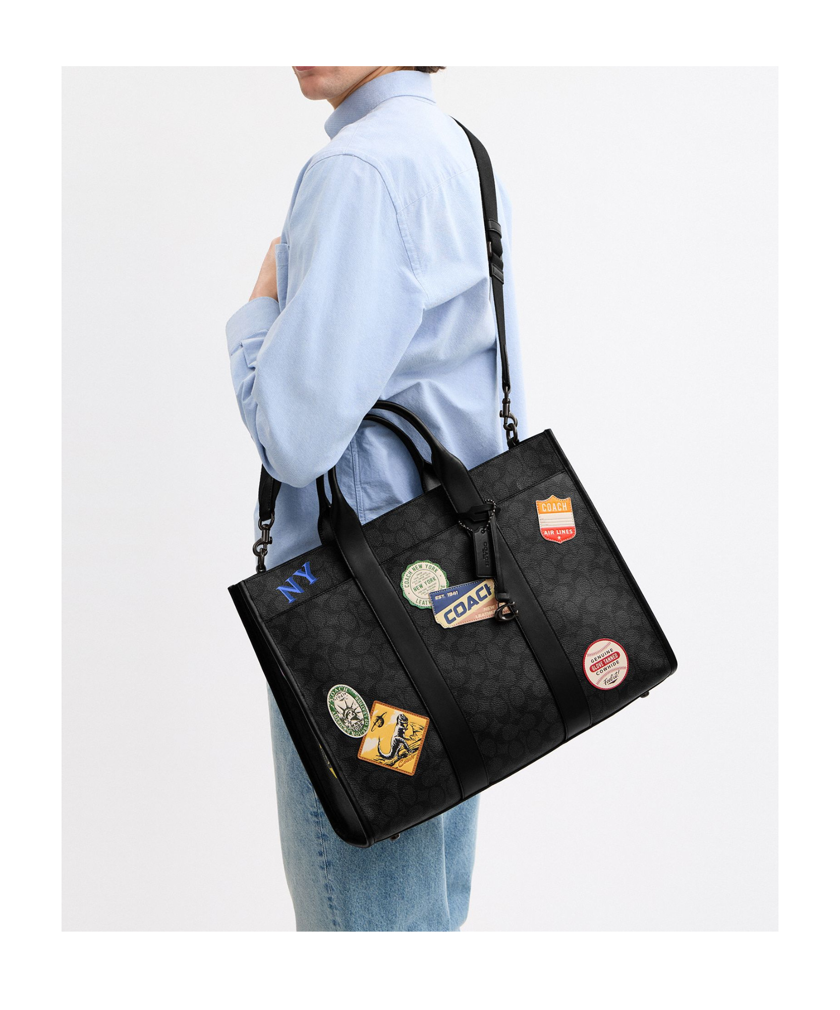 Coach Wesley Signature Badge Tote Bag