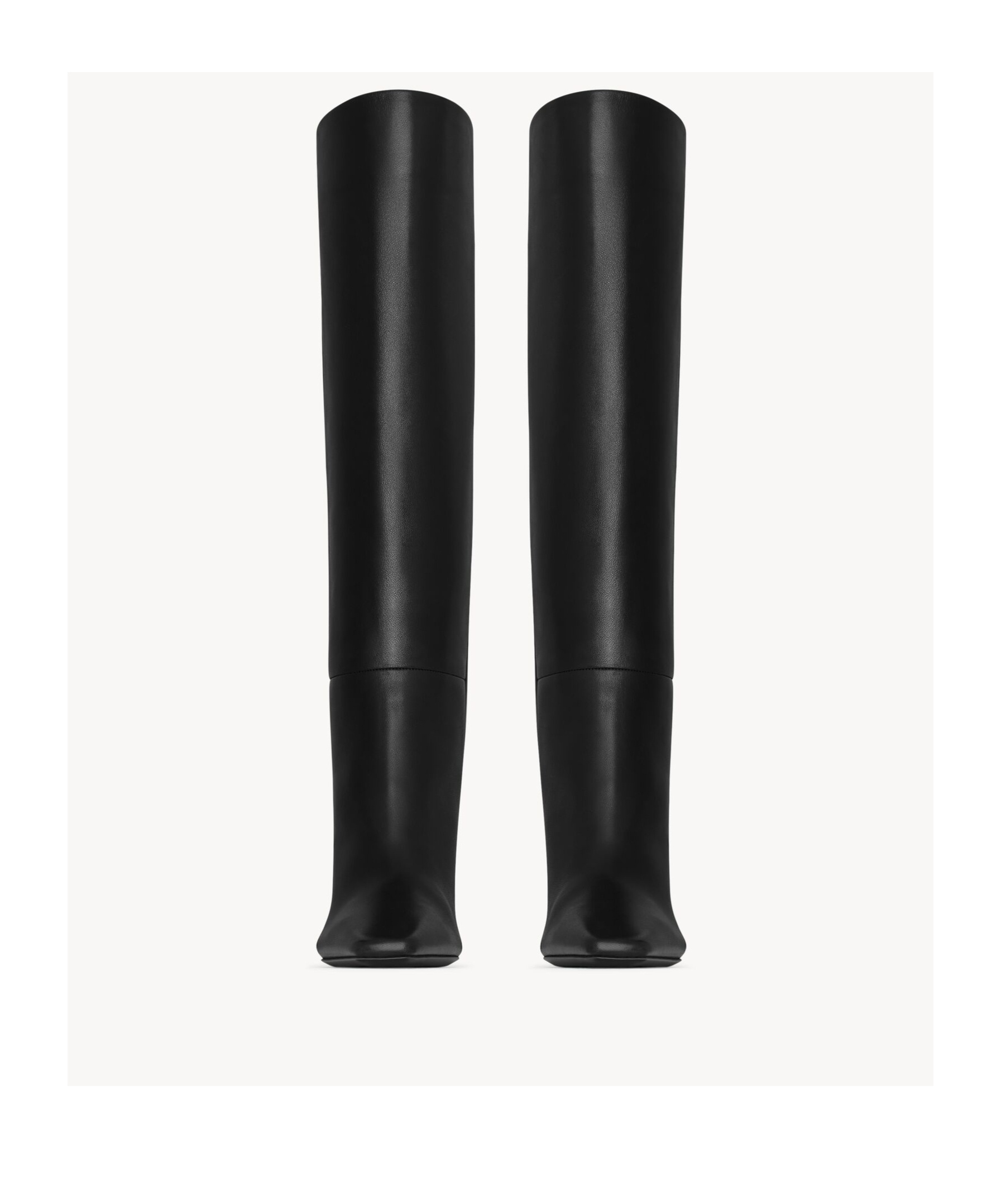 Saint Laurent Jill Calfskin Knee Boots In Black